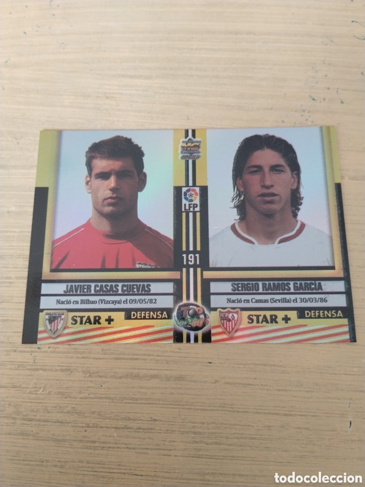 Cromos de f&uacute;tbol: MUNDICROMO TOP LIGA 2005 (LIGA 2004-05 ) N&ordm; 191 SERGIO RAMOS - SEVILLA ( BRILLANTE ) CON CAZORLA...