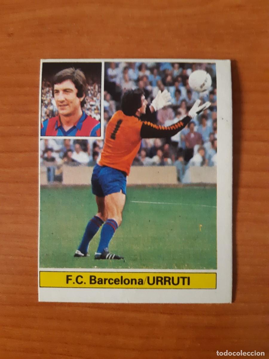 Cromos de f&uacute;tbol: Urruti (Barcelona) Versi&oacute;n Camiseta Naranja Liga 81-82 ESTE. Nunca pegado, sin pegar
