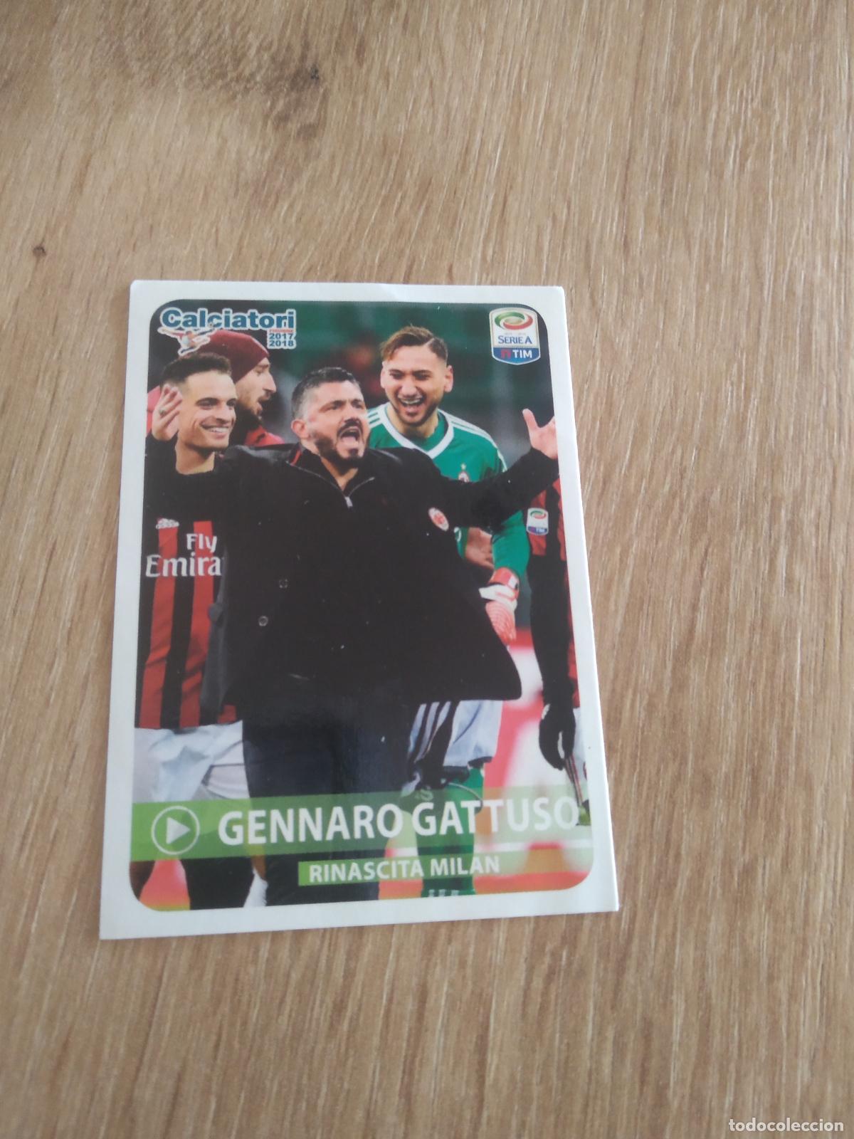 Cartes &agrave; collectionner de Football: C19 GATTUSO AC MILAN CROMO FUTBOL PANINI LIGA ITALIA 17-18 CALCIATORI 2017-2018