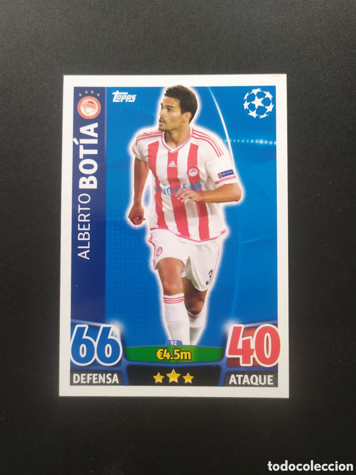 Cromos de f&uacute;tbol: UEFA Champions match attax topps 2015 2016 15 16 Botia n&deg; 92 Olympiacos