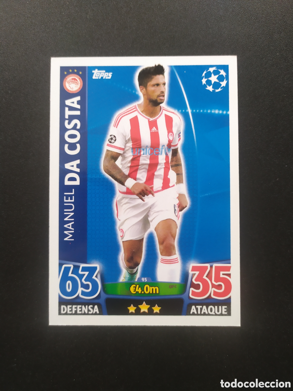 Cromos de f&uacute;tbol: UEFA Champions match attax topps 2015 2016 15 16 Da Costa n&deg; 95 Olympiacos