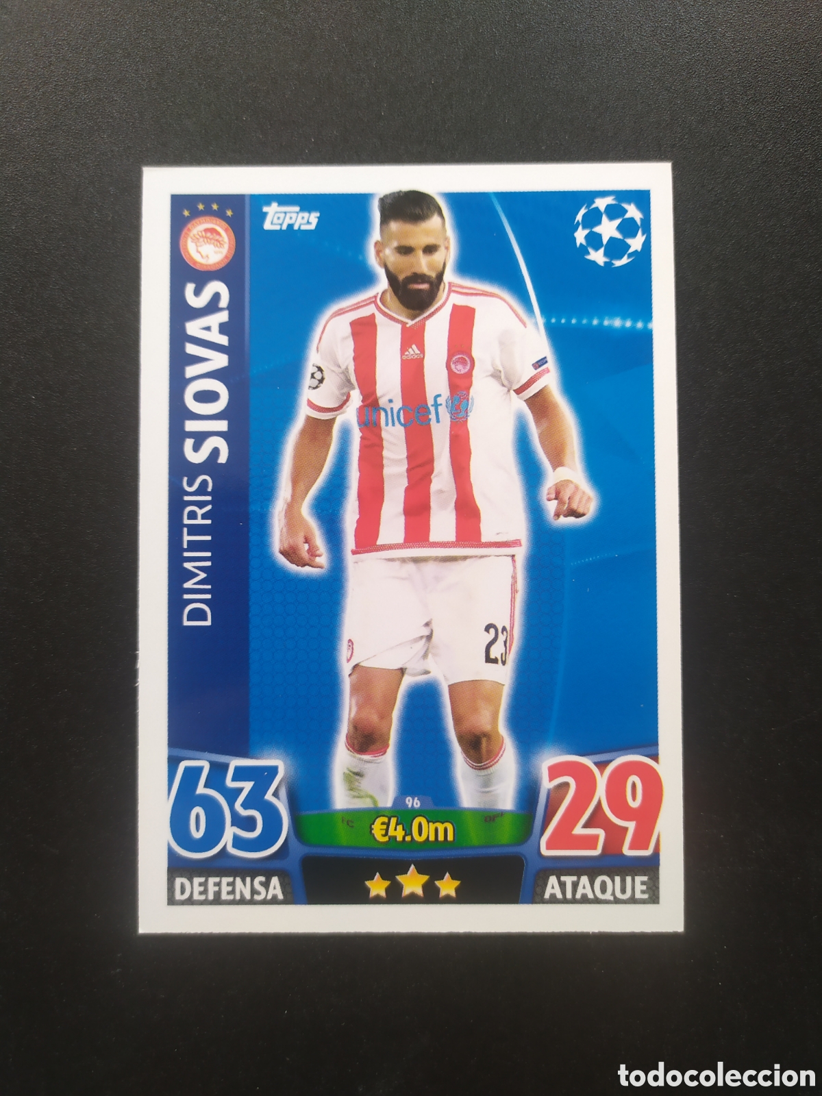 Cromos de f&uacute;tbol: UEFA Champions match attax topps 2015 2016 15 16 Siovas n&deg; 96 Olympiacos