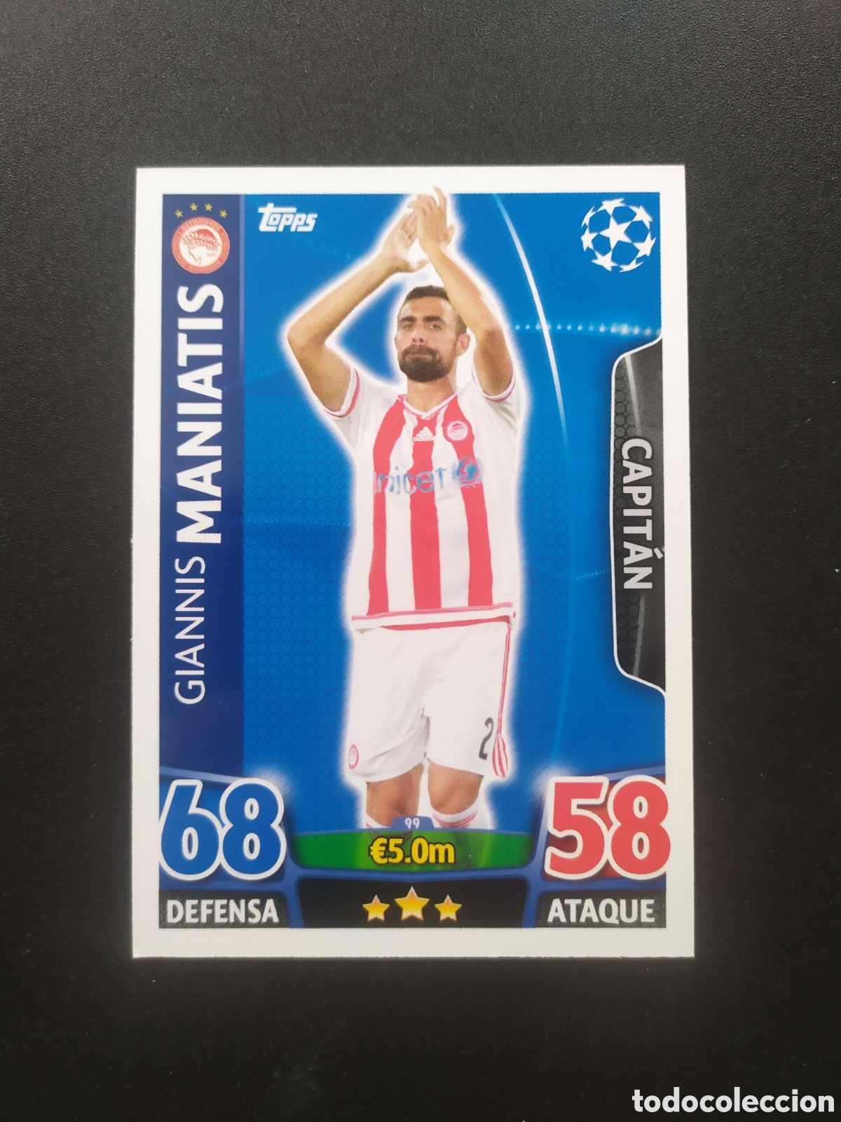 Cromos de f&uacute;tbol: UEFA Champions match attax topps 2015 2016 15 16 Maniatis n&deg; 99 Olympiacos