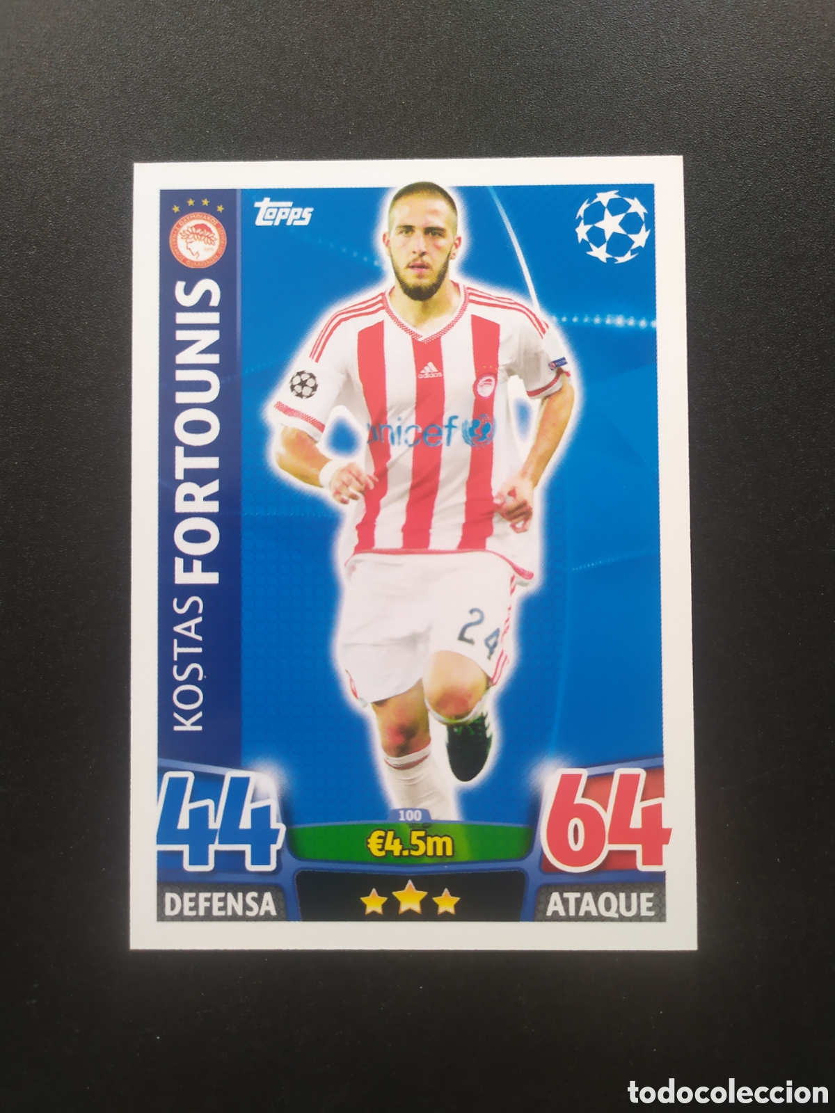 Cromos de f&uacute;tbol: UEFA Champions match attax topps 2015 2016 15 16 Fortounis n&deg; 100 Olympiacos