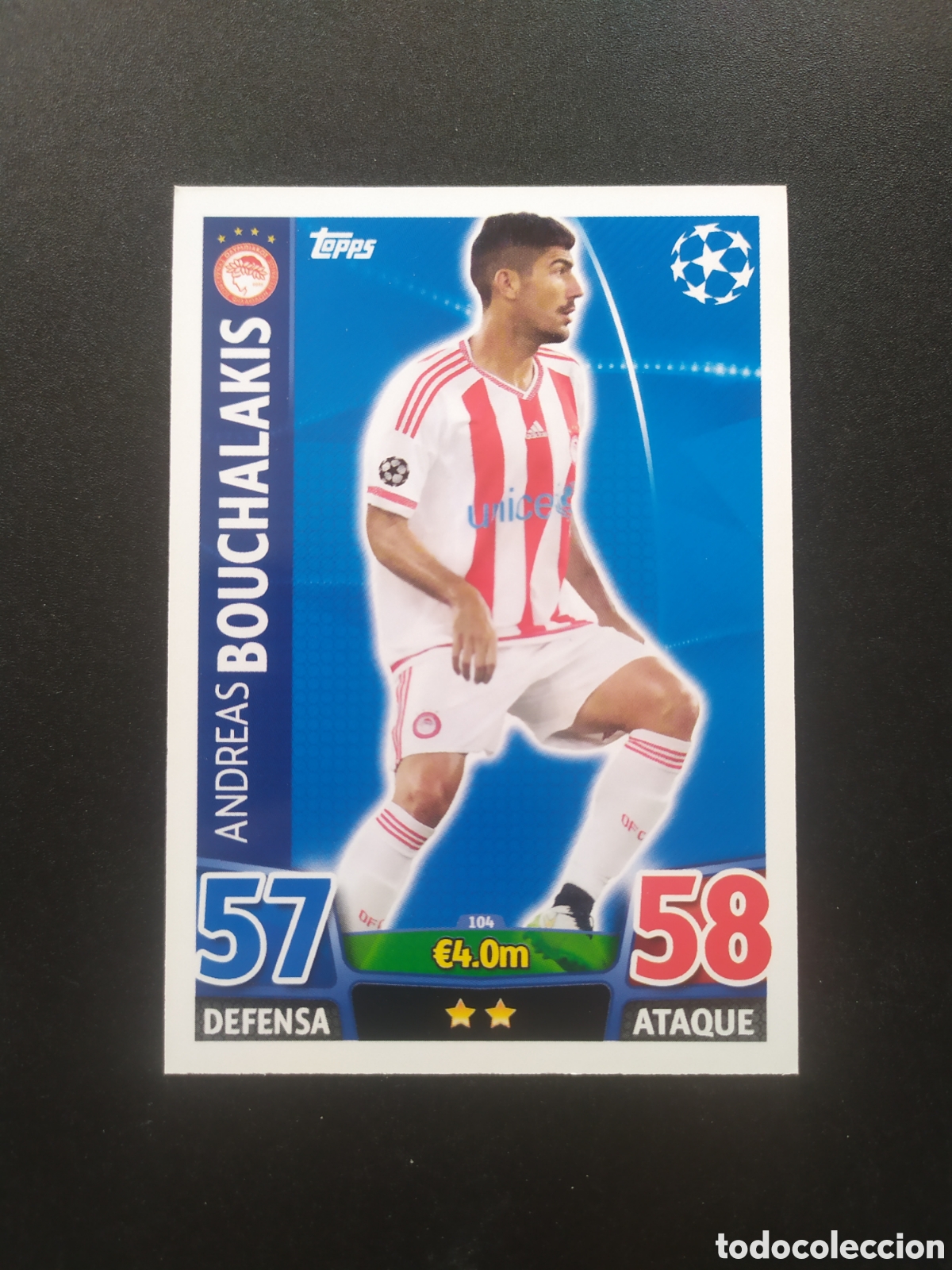 Cromos de f&uacute;tbol: UEFA Champions match attax topps 2015 2016 15 16 Bouchalakis n&deg; 104 Olympiacos