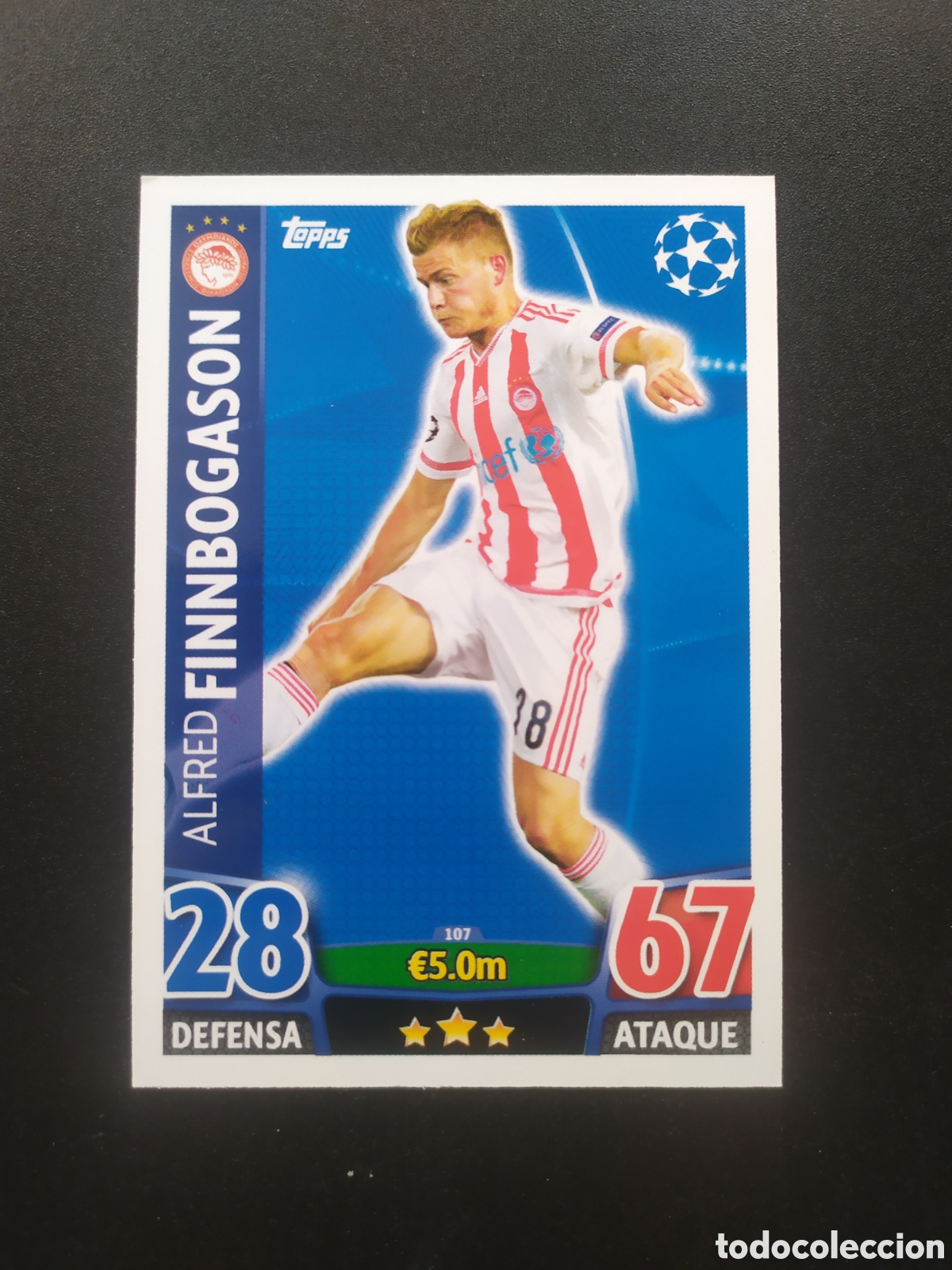 Cartes &agrave; collectionner de Football: UEFA Champions match attax topps 2015 2016 15 16 Finnbogason n&deg; 107 Olympiacos