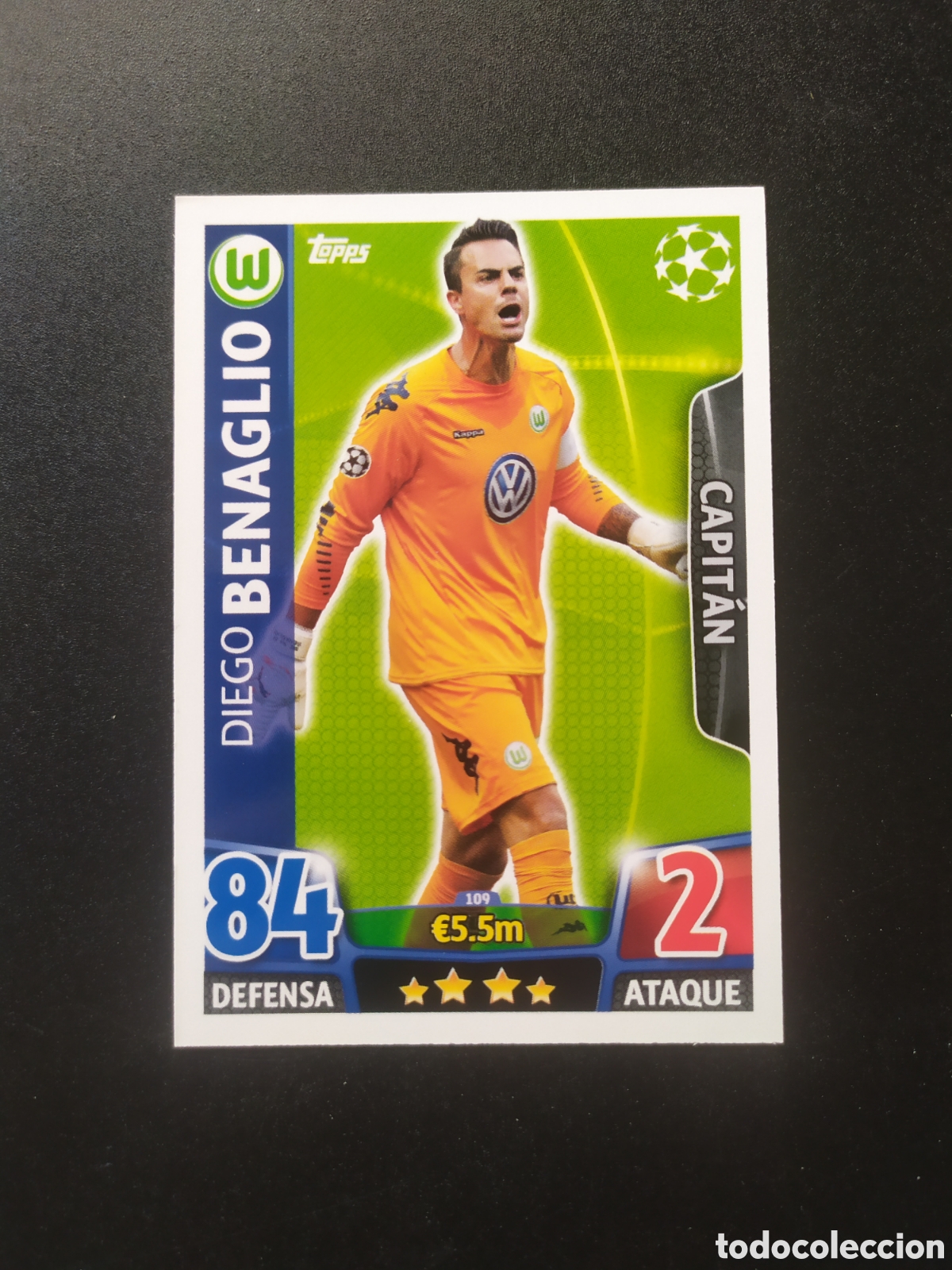 Cromos de f&uacute;tbol: UEFA Champions match attax topps 2015 2016 15 16 Benaglio n&deg; 109 Wolfsburg