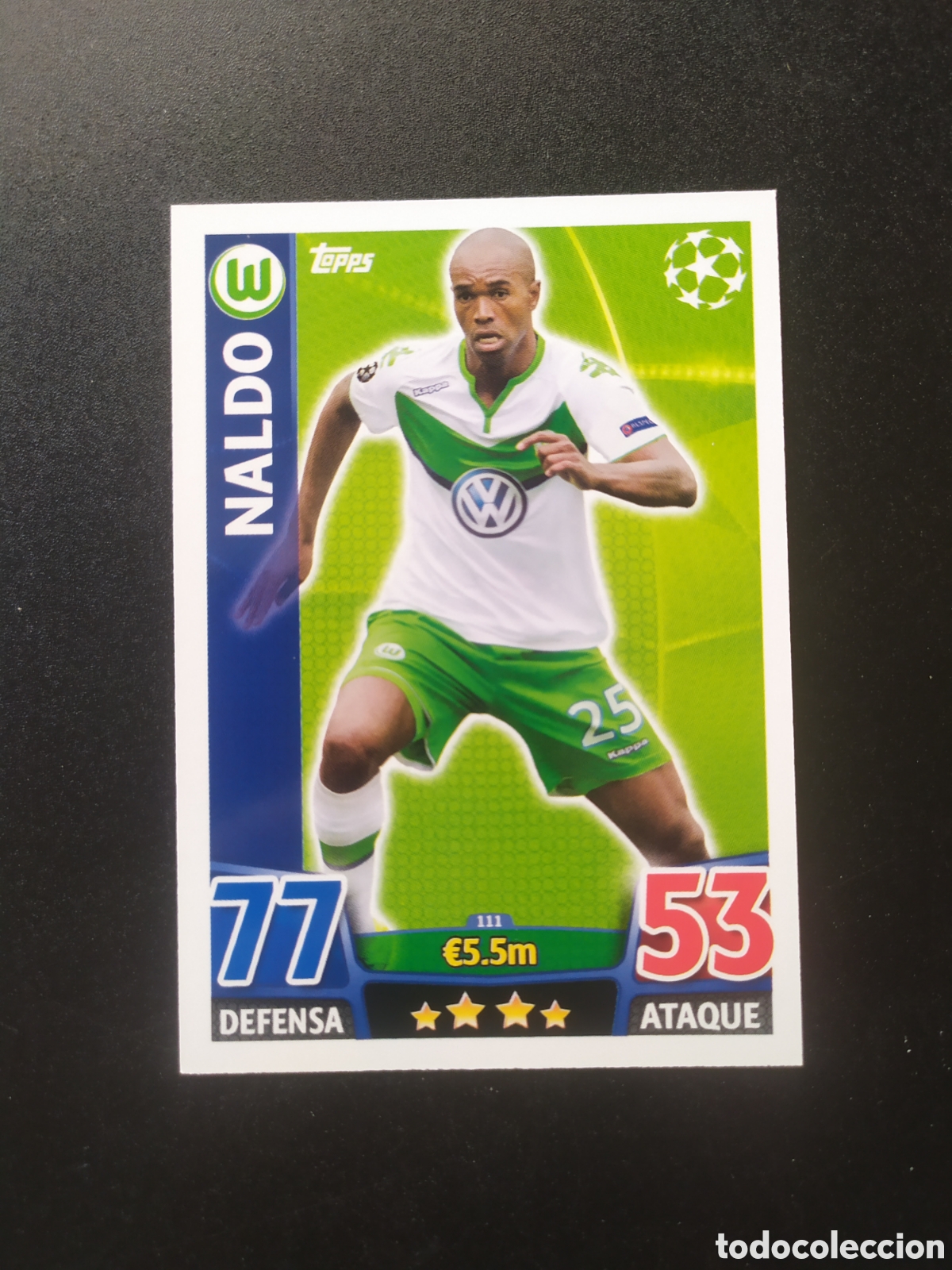 Cromos de f&uacute;tbol: UEFA Champions match attax topps 2015 2016 15 16 Naldo n&deg; 111 Wolfsburg