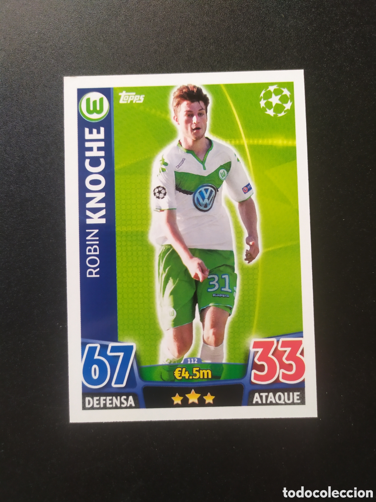 Cromos de f&uacute;tbol: UEFA Champions match attax topps 2015 2016 15 16 Knoche n&deg; 112 Wolfsburg