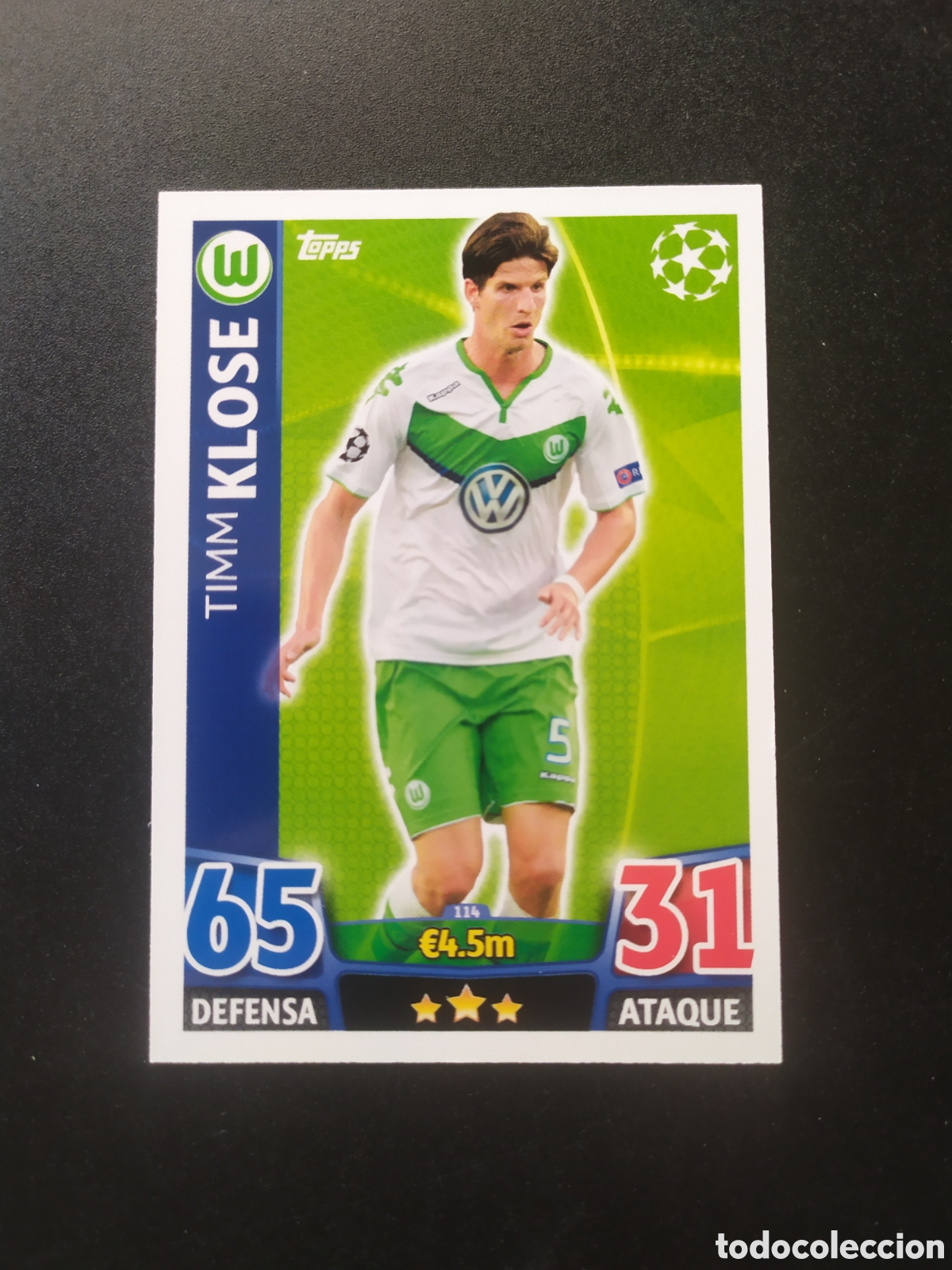 Cromos de f&uacute;tbol: UEFA Champions match attax topps 2015 2016 15 16 Klose n&deg; 114 Wolfsburg