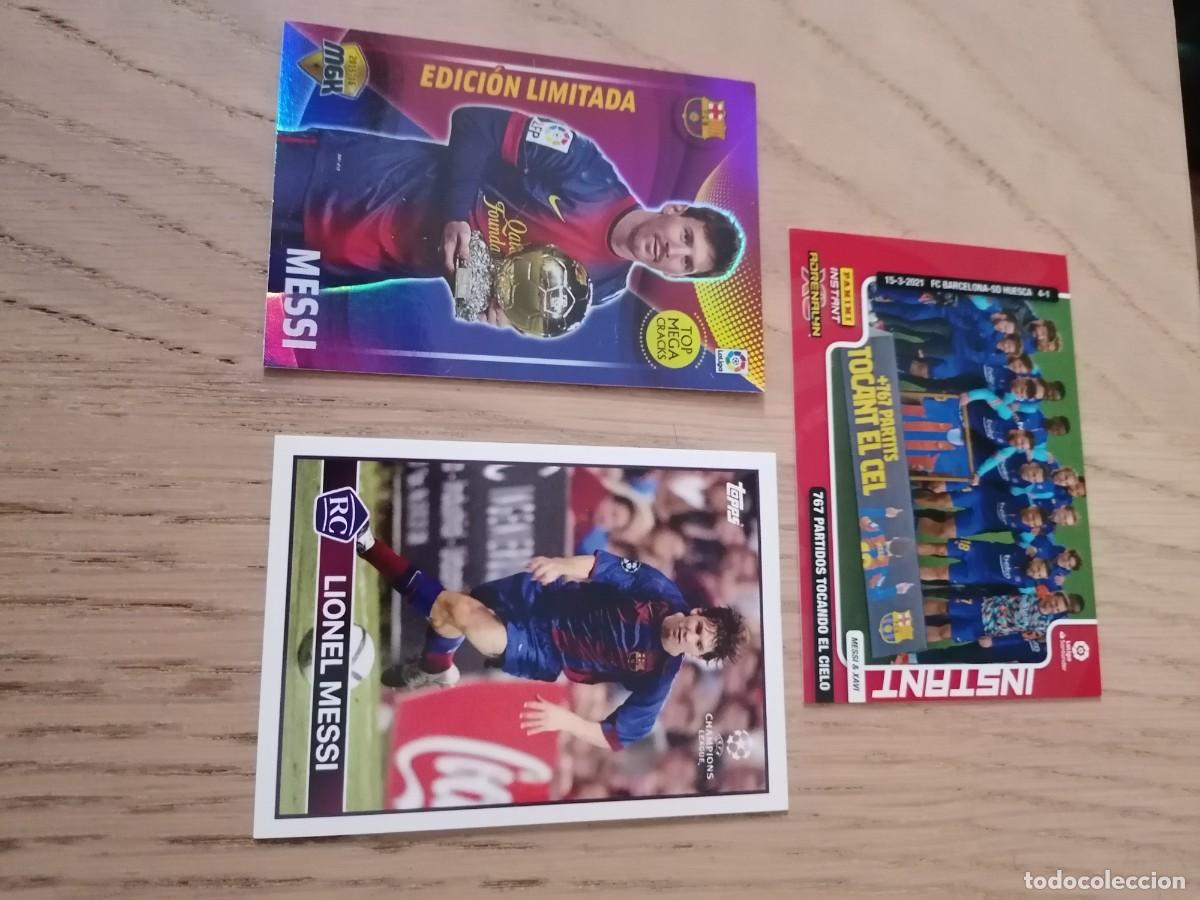 Cromos de f&uacute;tbol: Barcelona lote messi toops lost 2020 y panini instant y megacracks 2015-2016