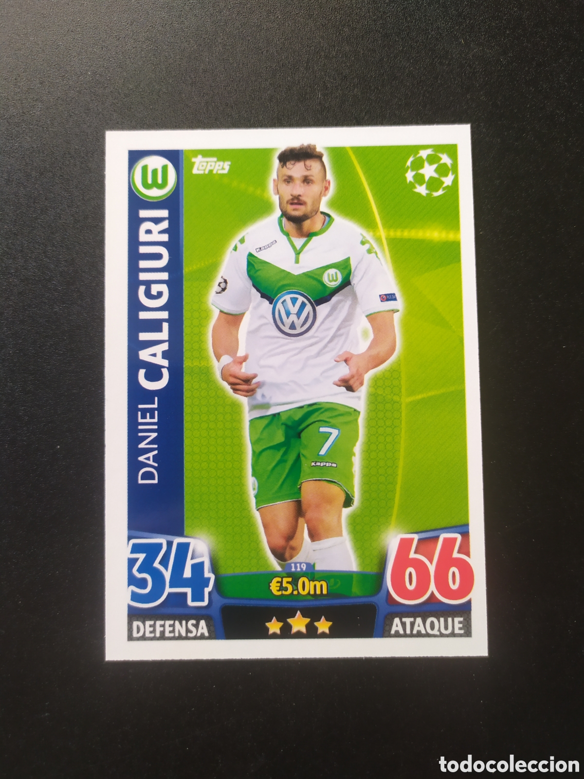 Cromos de f&uacute;tbol: UEFA Champions match attax topps 2015 2016 15 16 Caligiuri n&deg; 119 Wolfsburg