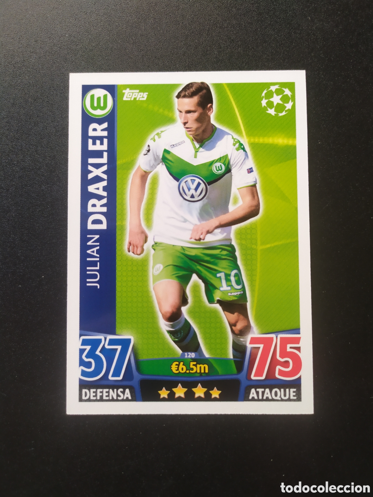 Cromos de f&uacute;tbol: UEFA Champions match attax topps 2015 2016 15 16 Draxler n&deg; 120 Wolfsburg