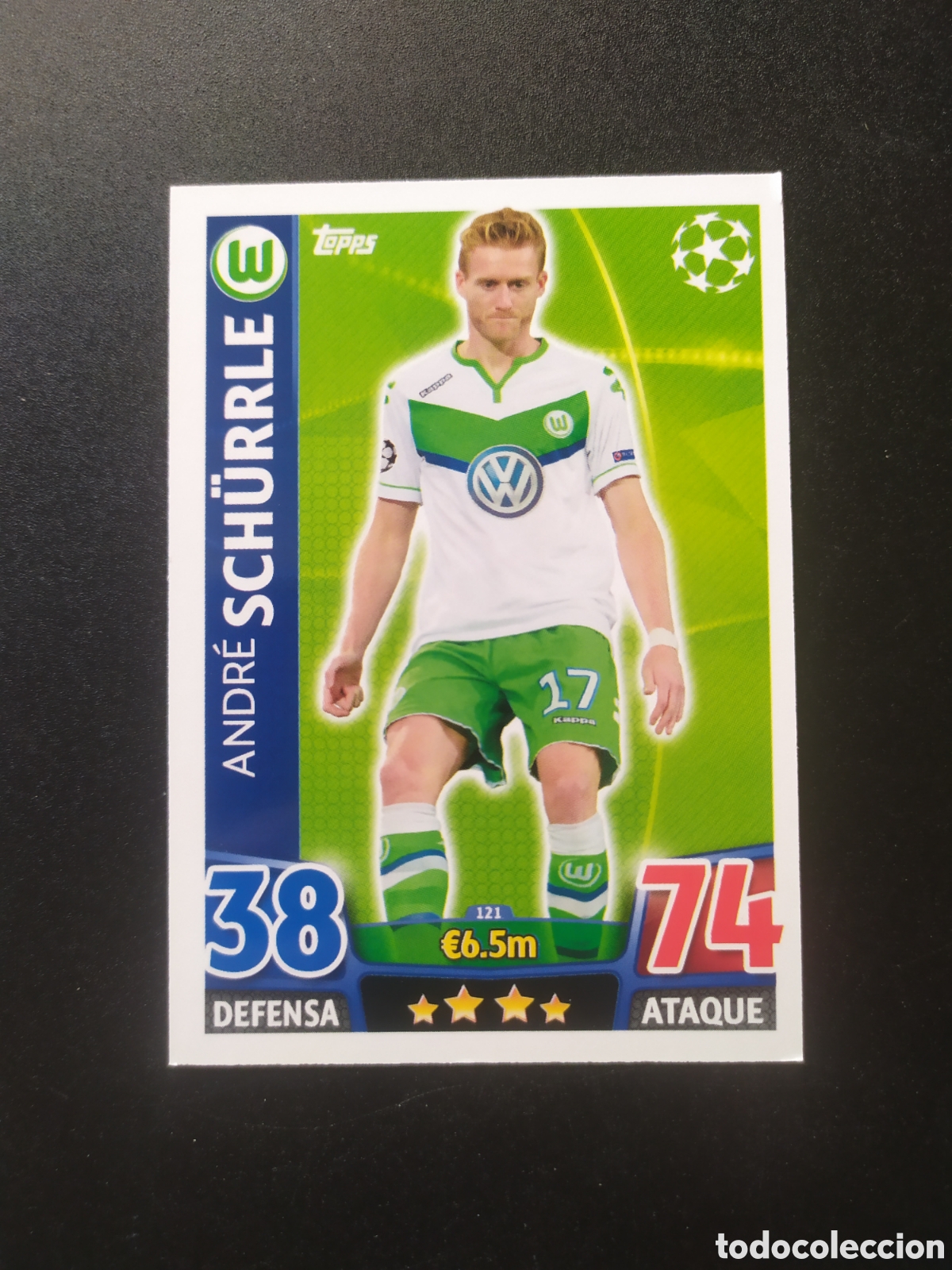 Cromos de f&uacute;tbol: UEFA Champions match attax topps 2015 2016 15 16 Schurrle n&deg; 121 Wolfsburg