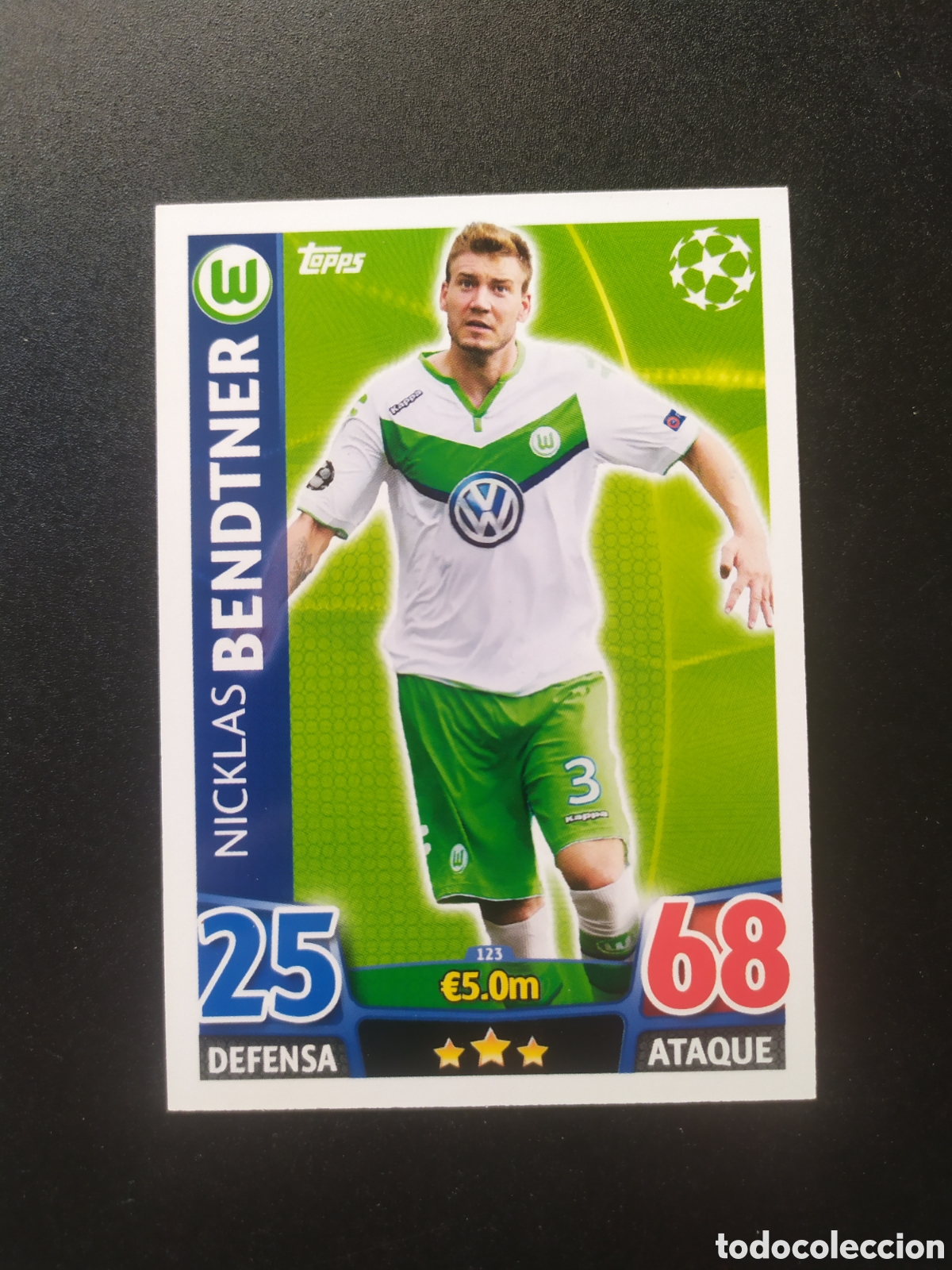 Cromos de f&uacute;tbol: UEFA Champions match attax topps 2015 2016 15 16 Bendtner n&deg; 123 Wolfsburg