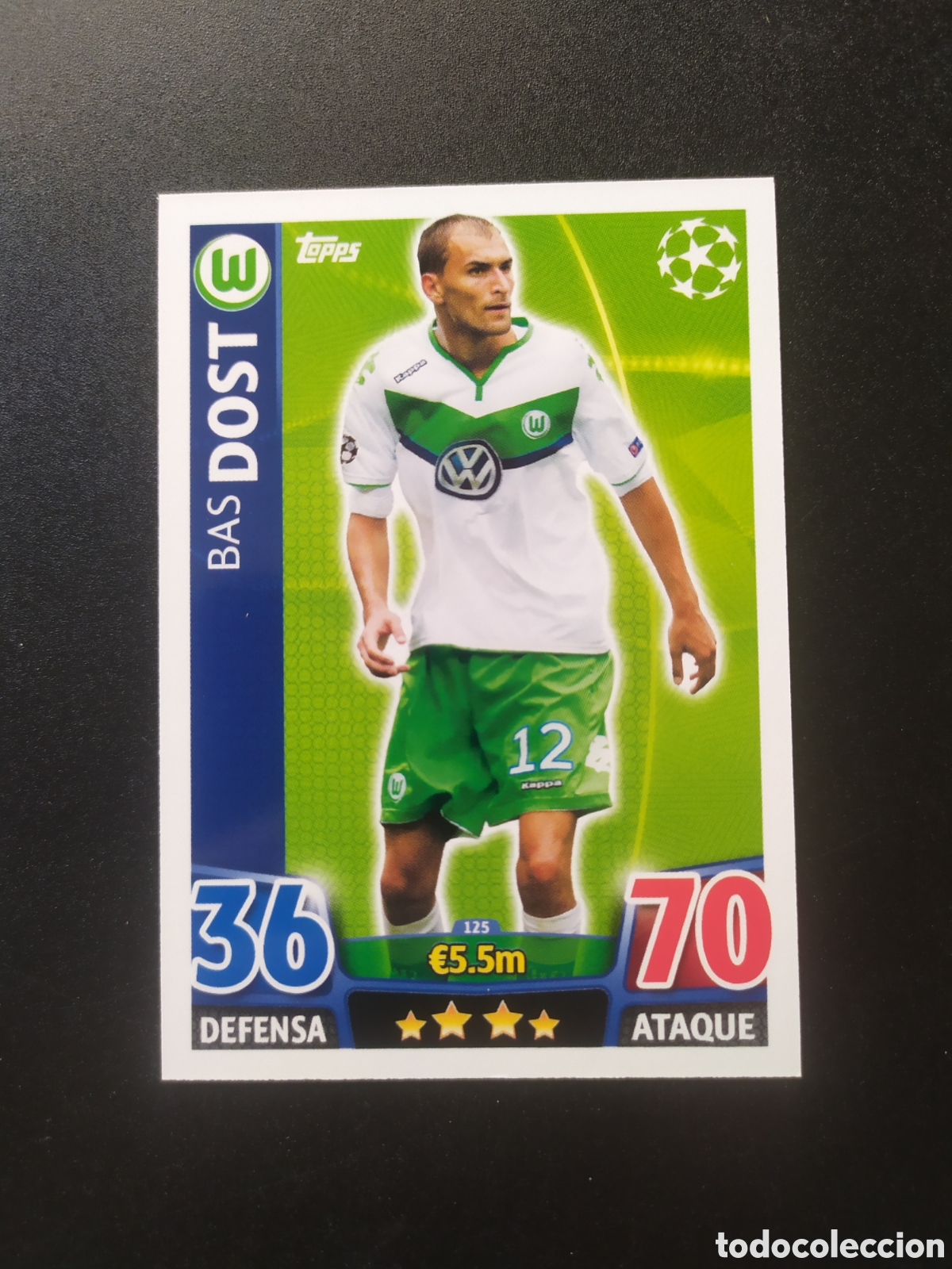 Cromos de f&uacute;tbol: UEFA Champions match attax topps 2015 2016 15 16 Dost n&deg; 125 Wolfsburg