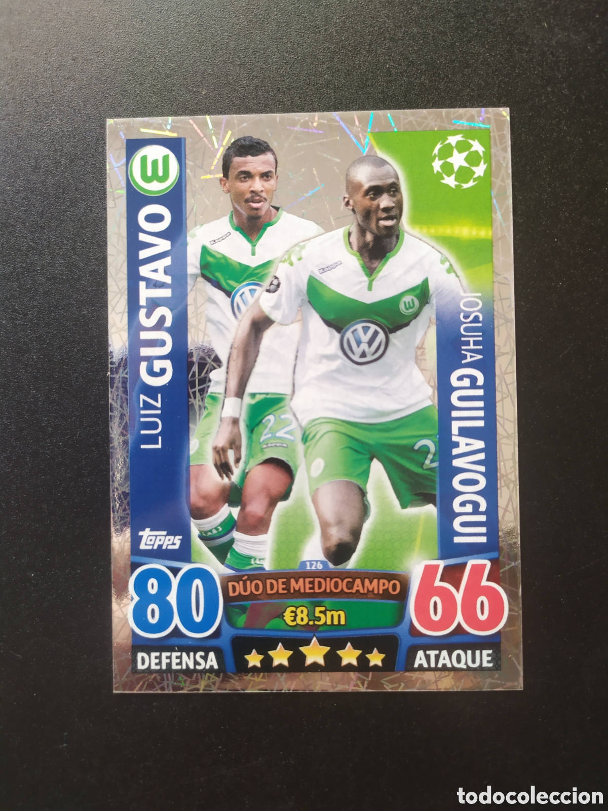 Cromos de f&uacute;tbol: UEFA Champions match attax topps 2015 2016 15 16 Luiz Gustavo Guilavogui n&deg; 126 Wolfsburg
