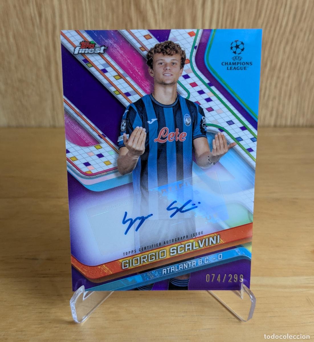 Cromos de f&uacute;tbol: GIORGIO SCALVINI - AUTOGRAFO ORIGINAL - ATALANTA BC - TOPPS FINEST UCC 2024-2025 - NUMERADA 074/299