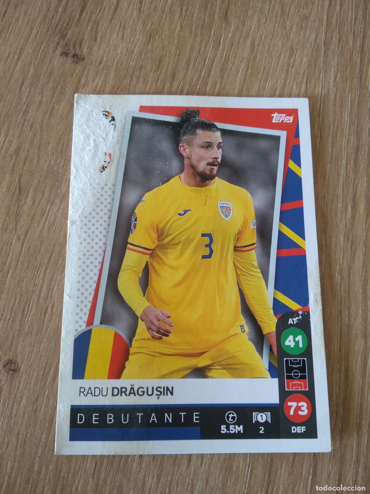 Cromos de f&uacute;tbol: 2 RADU DRAGUSIN RUMANIA CROMO FUTBOL TOPPS EURO 2024 MATCH ATTAX EUROCOPA
