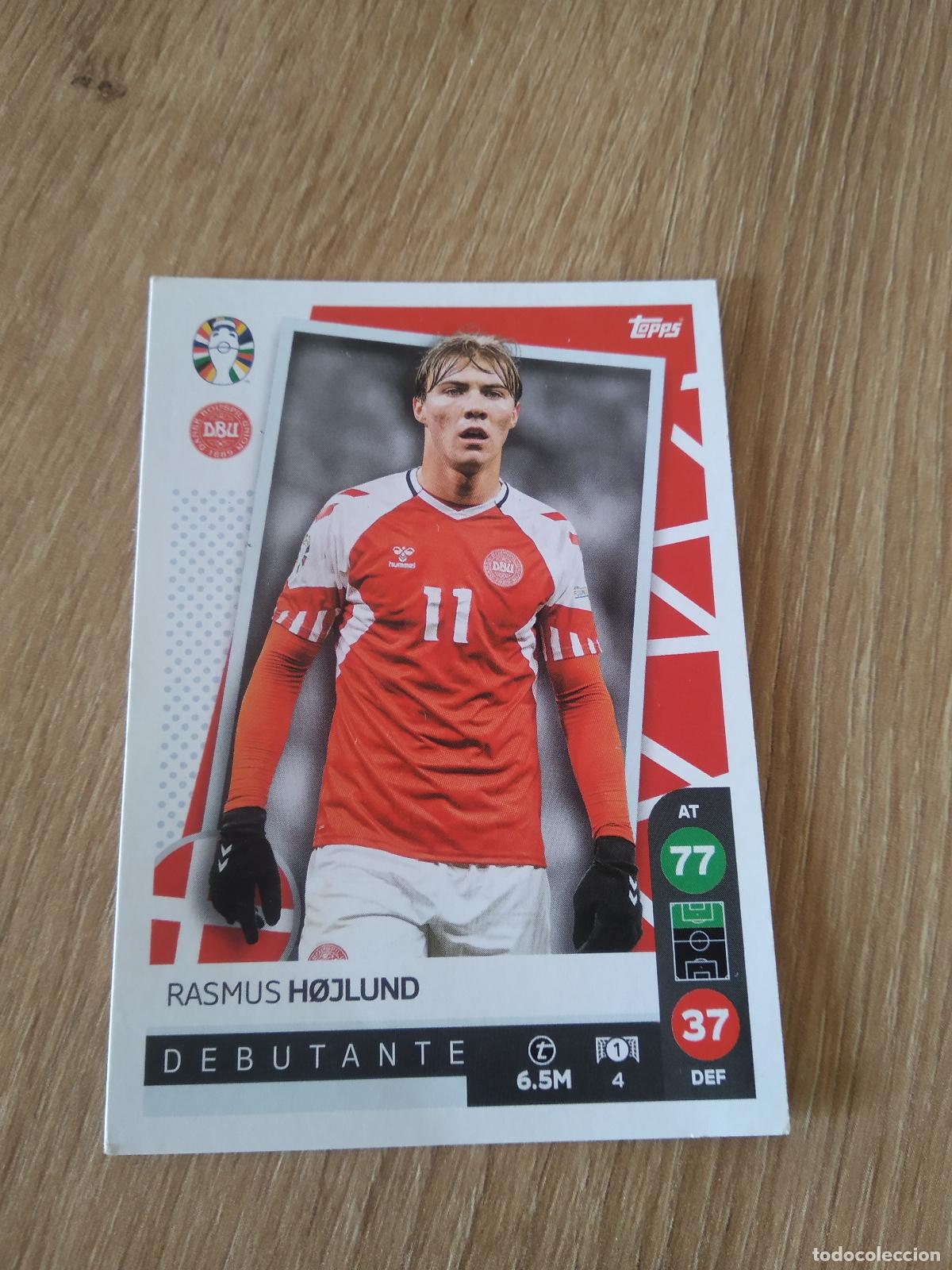 Cromos de f&uacute;tbol: 4 RASMUS HOJLUND DINAMARCA CROMO FUTBOL TOPPS EURO 2024 MATCH ATTAX EUROCOPA