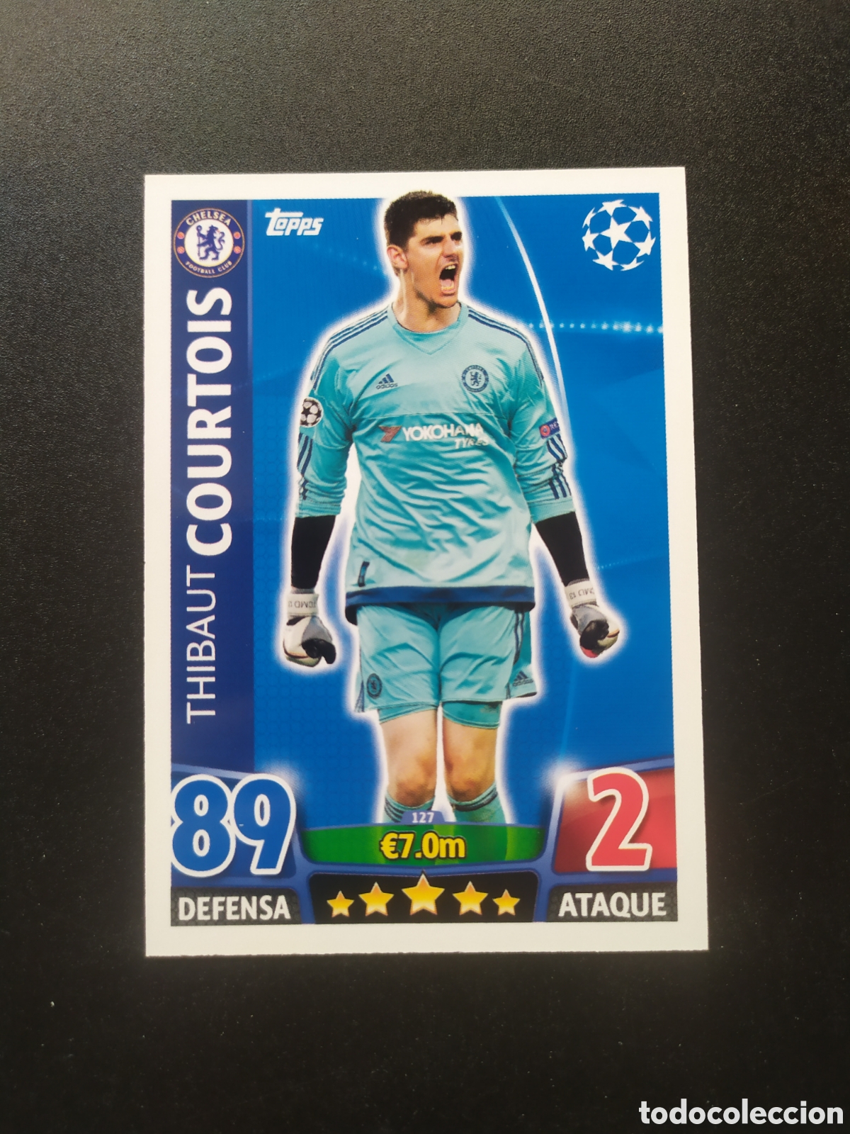 Cromos de f&uacute;tbol: UEFA Champions match attax topps 2015 2016 15 16 Courtois n&deg; 127 Chelsea