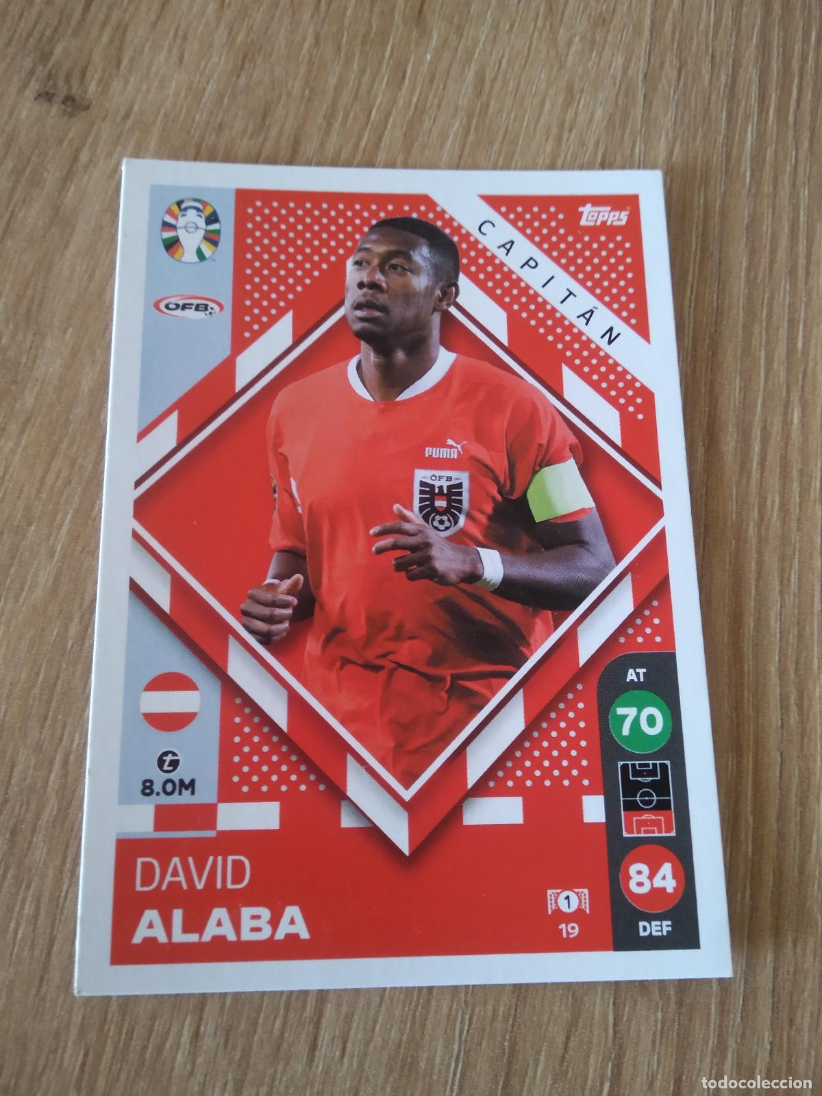 Cromos de f&uacute;tbol: 19 DAVID ALABA AUSTRIA CROMO FUTBOL TOPPS EURO 2024 MATCH ATTAX EUROCOPA