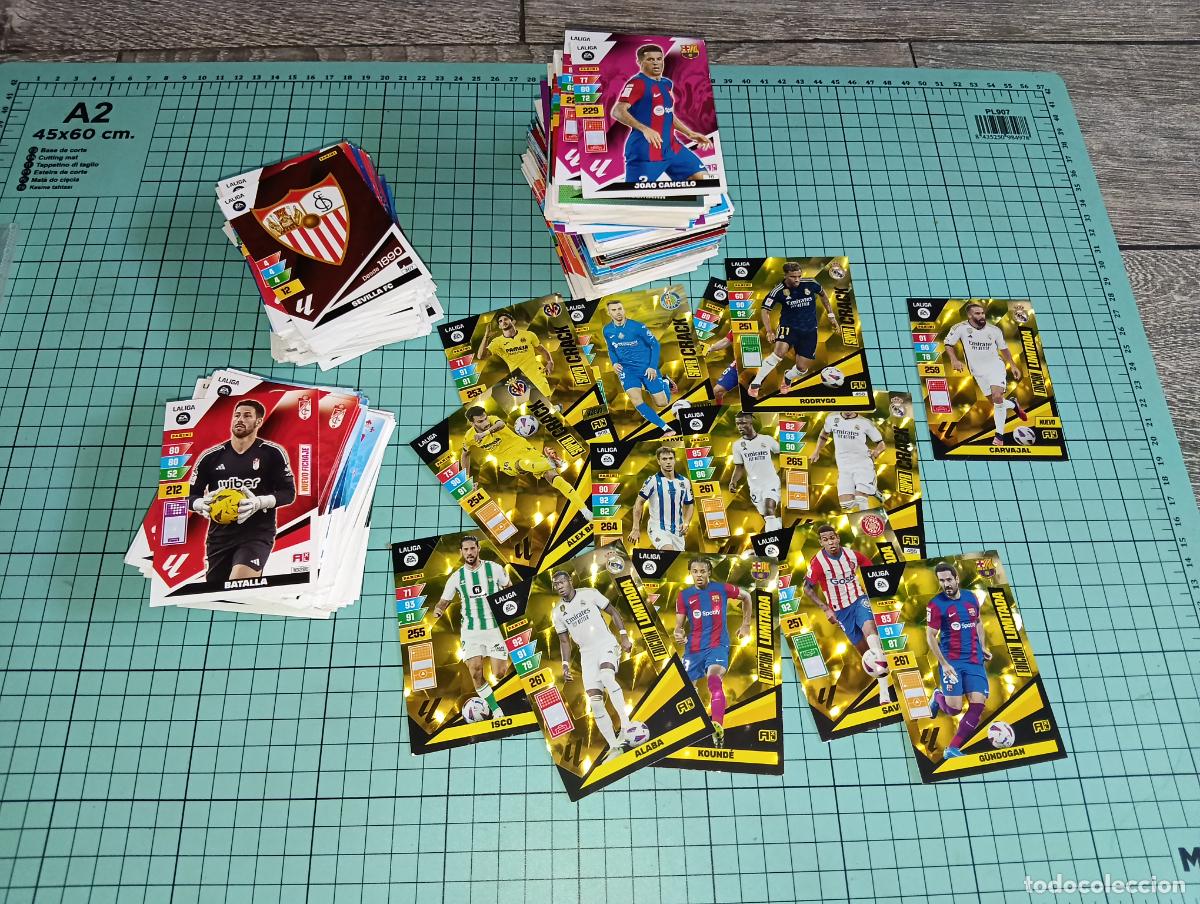 Cromos de f&uacute;tbol: Lote 330 Cromos Panini Adrenalyn 23 24 sin Repetidas Bases Especiales Super Cracks y Limitadas
