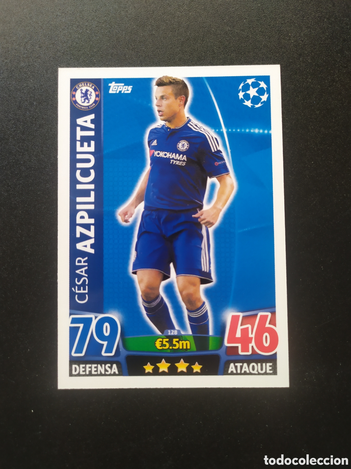 Cromos de f&uacute;tbol: UEFA Champions match attax topps 2015 2016 15 16 Azpilicueta n&deg; 128 Chelsea
