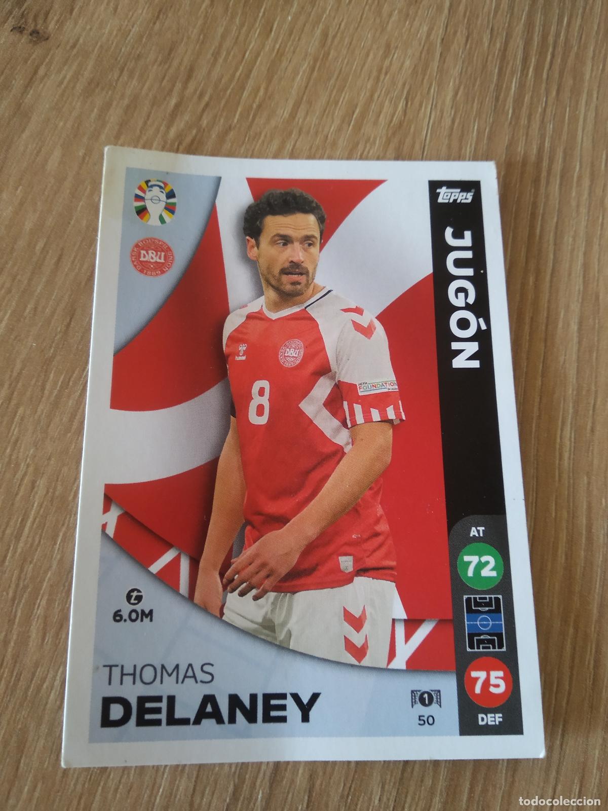 Cromos de f&uacute;tbol: 50 THOMAS DELANEY DINAMARCA CROMO FUTBOL TOPPS EURO 2024 MATCH ATTAX EUROCOPA