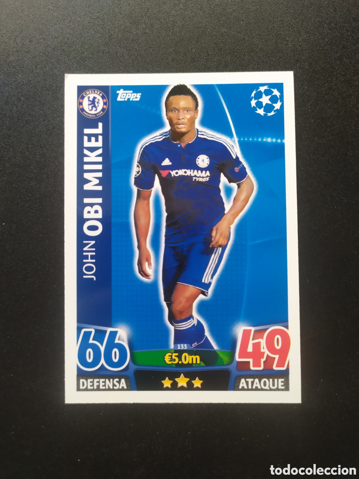 Cromos de f&uacute;tbol: UEFA Champions match attax topps 2015 2016 15 16 Obi Mikel n&deg; 133 Chelsea