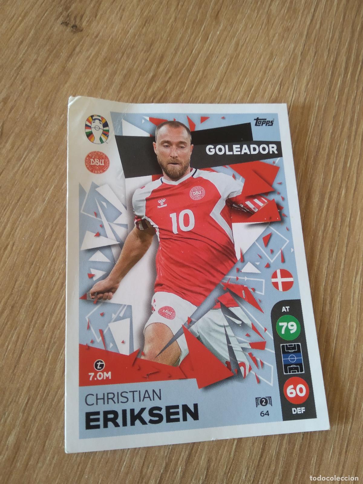 Cromos de f&uacute;tbol: 64 ERIKSEN DINAMARCA CROMO FUTBOL TOPPS EURO 2024 MATCH ATTAX EUROCOPA