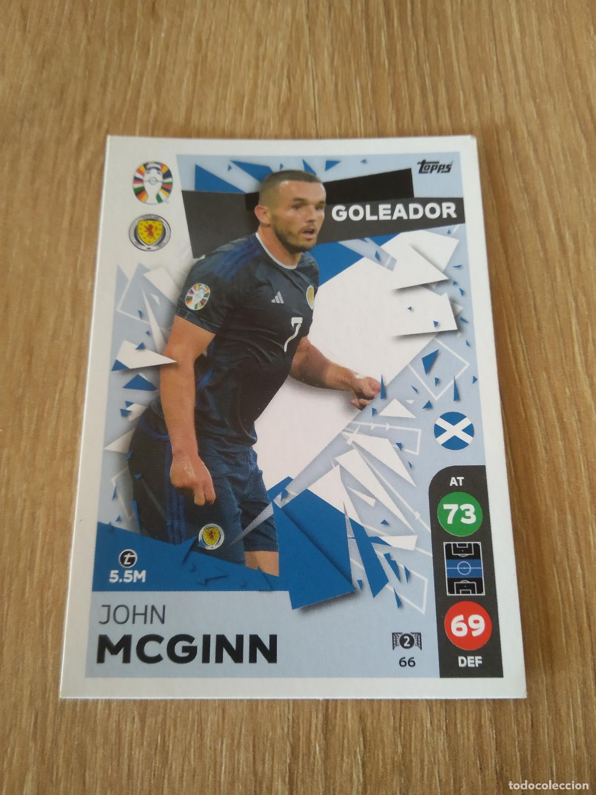 Cromos de f&uacute;tbol: 66 JOHN MCGINN ESCOCIA CROMO FUTBOL TOPPS EURO 2024 MATCH ATTAX EUROCOPA