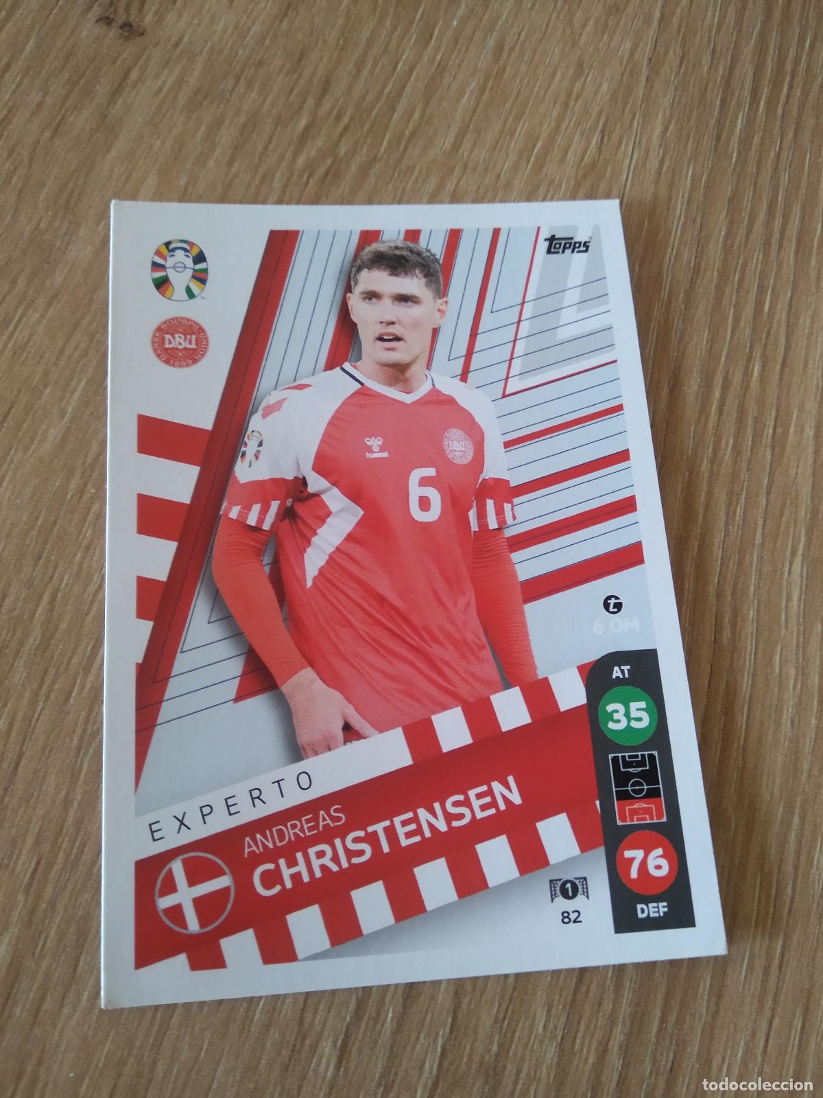 Cromos de f&uacute;tbol: 82 ANDRES CHRISTENSEN DINAMARCA CROMO FUTBOL TOPPS EURO 2024 MATCH ATTAX EUROCOPA