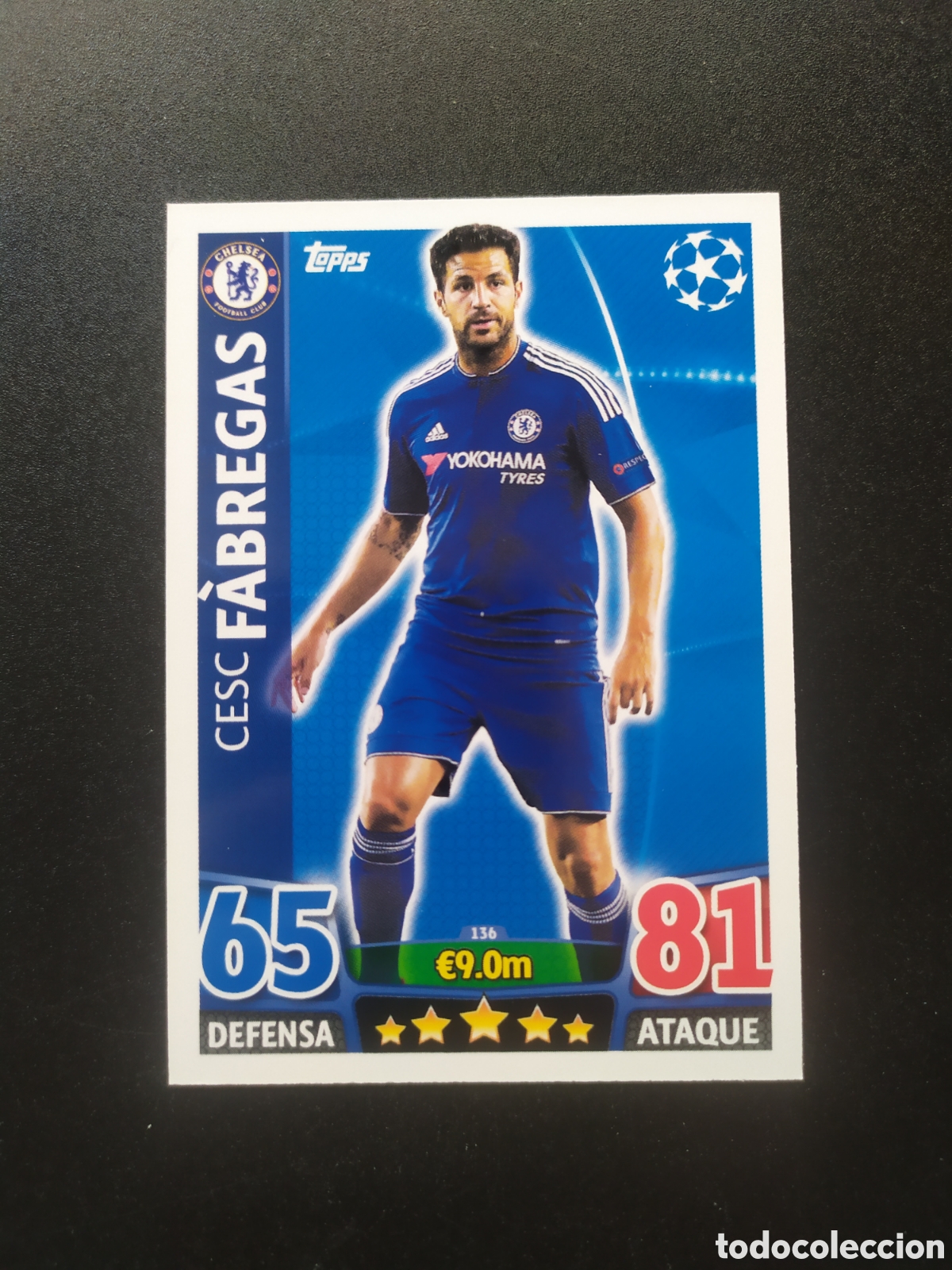 Figurine di Calcio: UEFA Champions match attax topps 2015 2016 15 16 Cesc F&aacute;bregas n&deg; 136 Chelsea