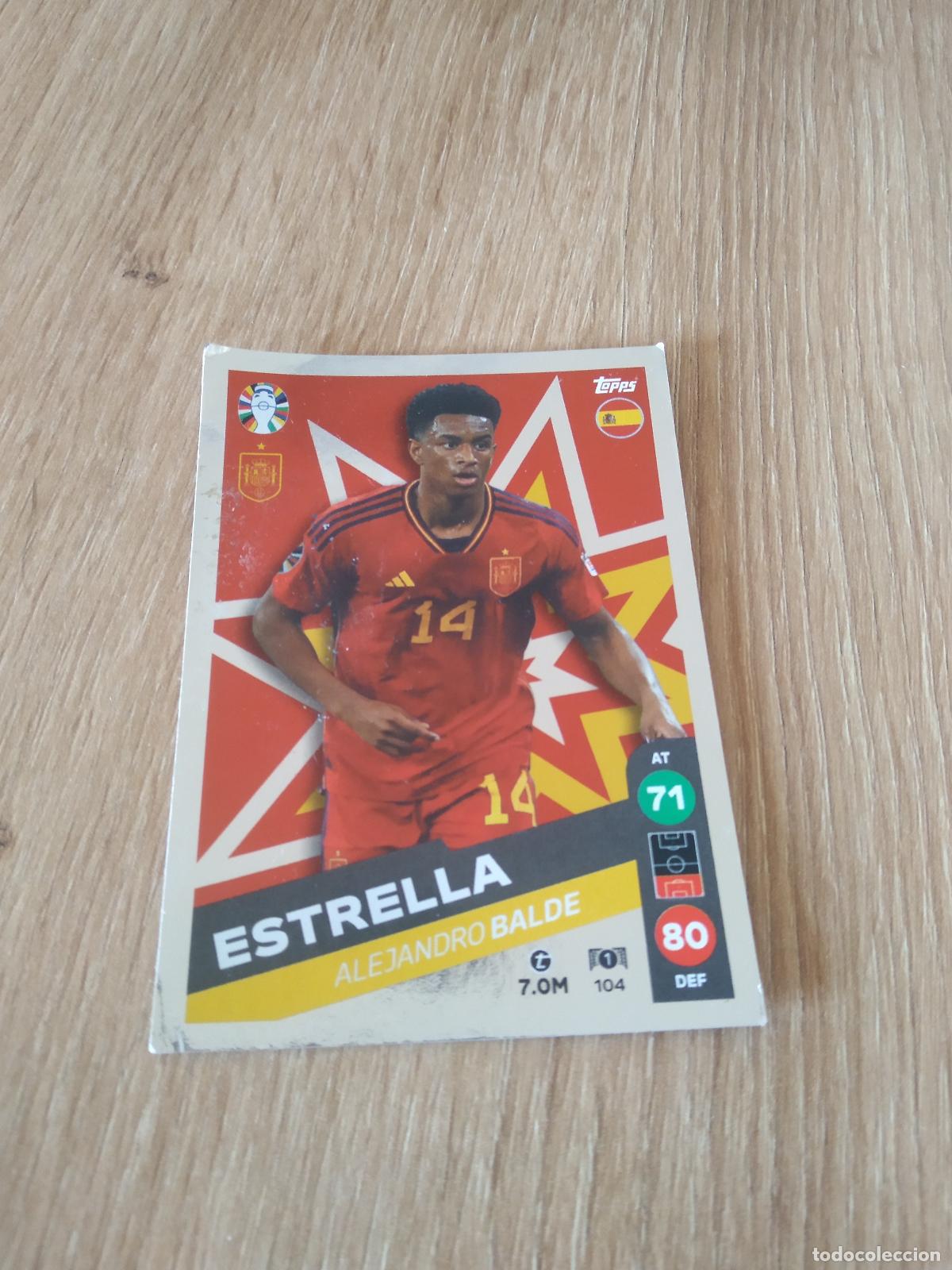 Figurine di Calcio: 104 ALEJANDRO BALDE ESPA&Ntilde;A CROMO FUTBOL TOPPS EURO 2024 MATCH ATTAX EUROCOPA