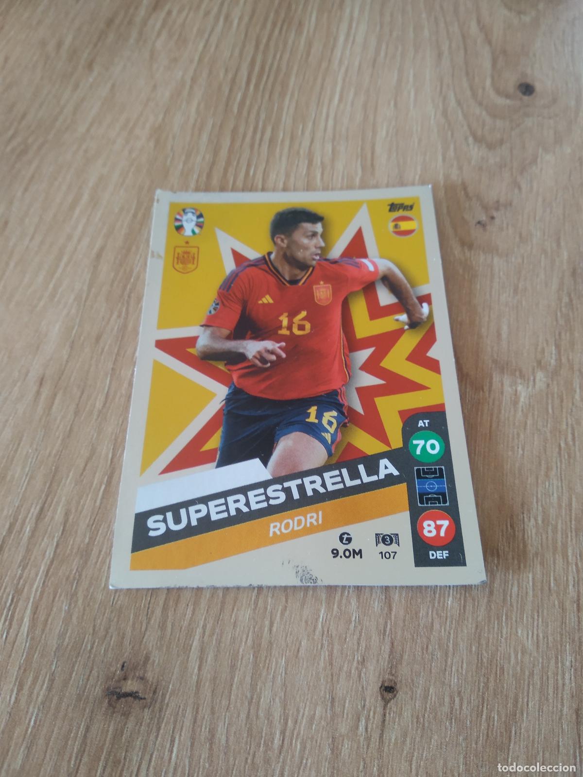 Figurine di Calcio: 107 RODRI ESPA&Ntilde;A CROMO FUTBOL TOPPS EURO 2024 MATCH ATTAX EUROCOPA