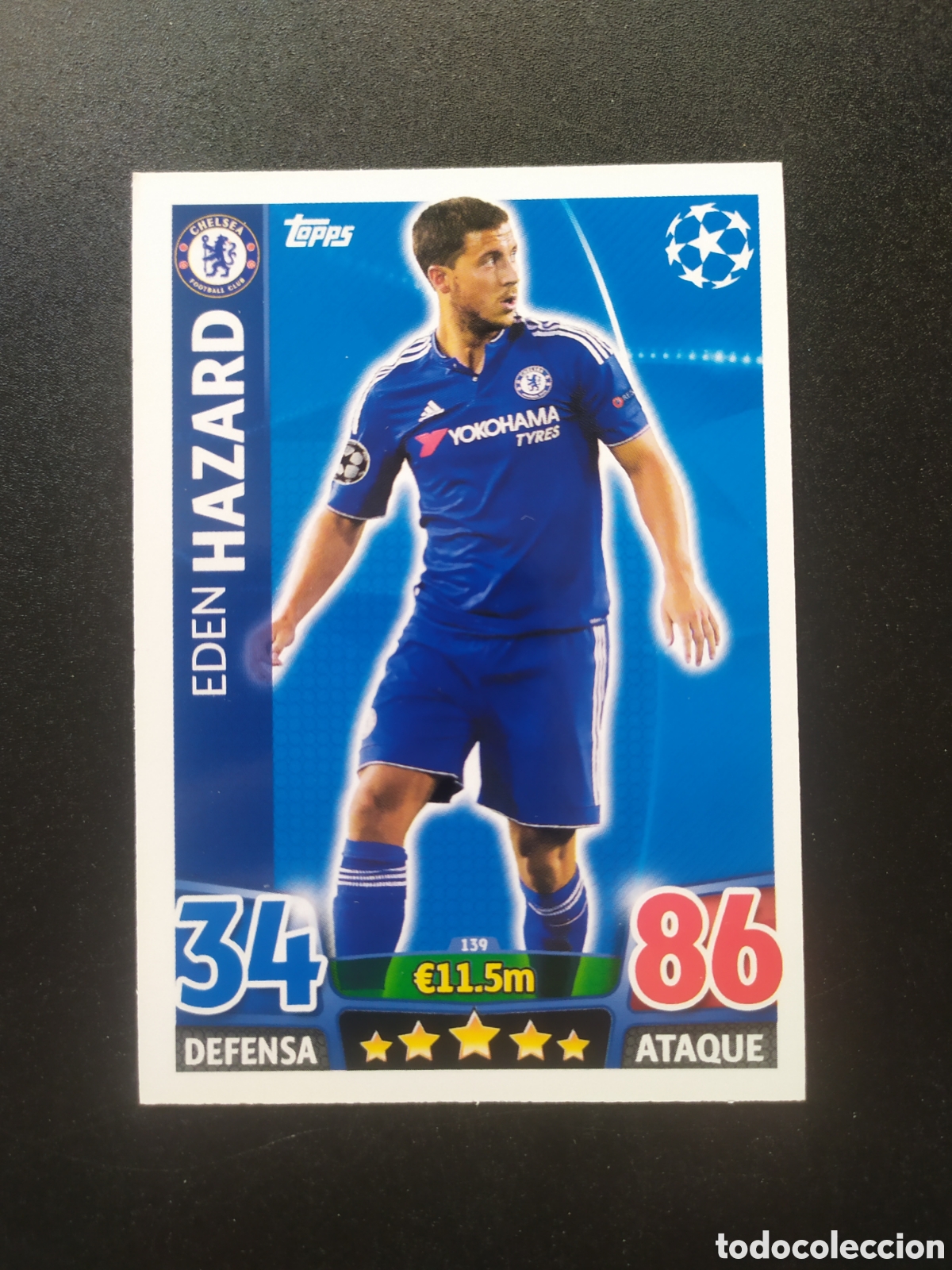 Cromos de f&uacute;tbol: UEFA Champions match attax topps 2015 2016 15 16 Hazard n&deg; 139 Chelsea
