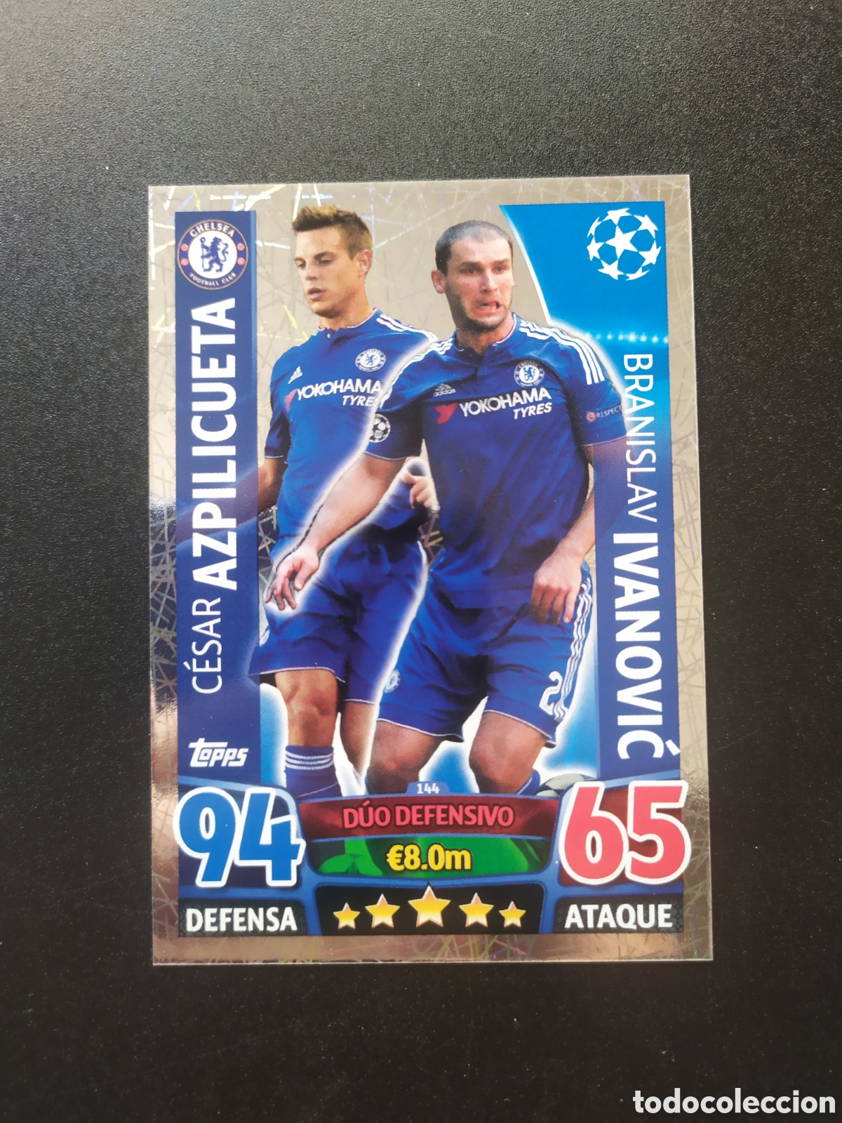 Cromos de f&uacute;tbol: UEFA Champions match attax topps 2015 2016 15 16 Azpilicueta Ivanovic n&deg; 144 Chelsea