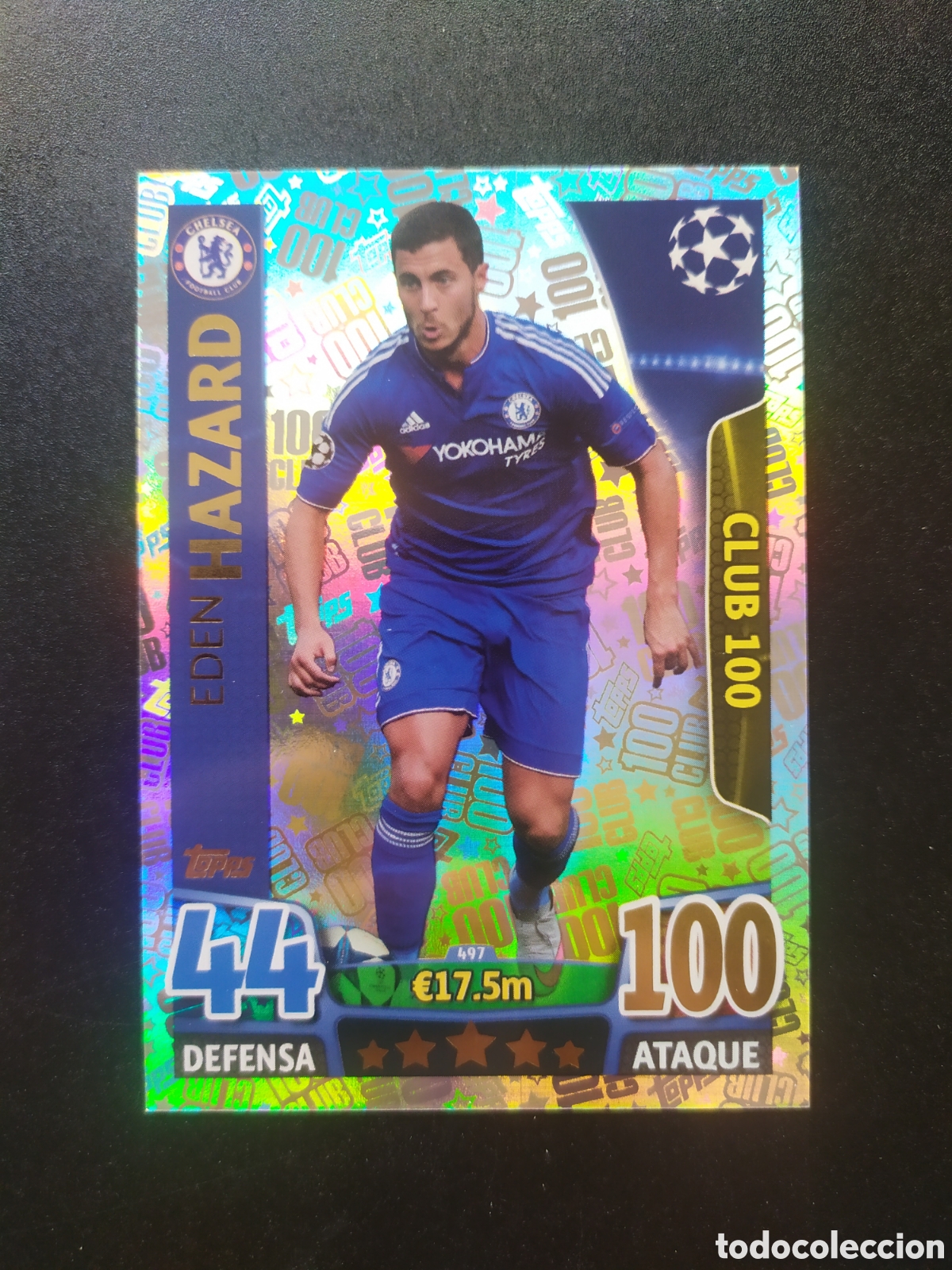 Cromos de f&uacute;tbol: UEFA Champions match attax topps 2015 2016 15 16 Hazard club 100 n&deg; 497 Chelsea