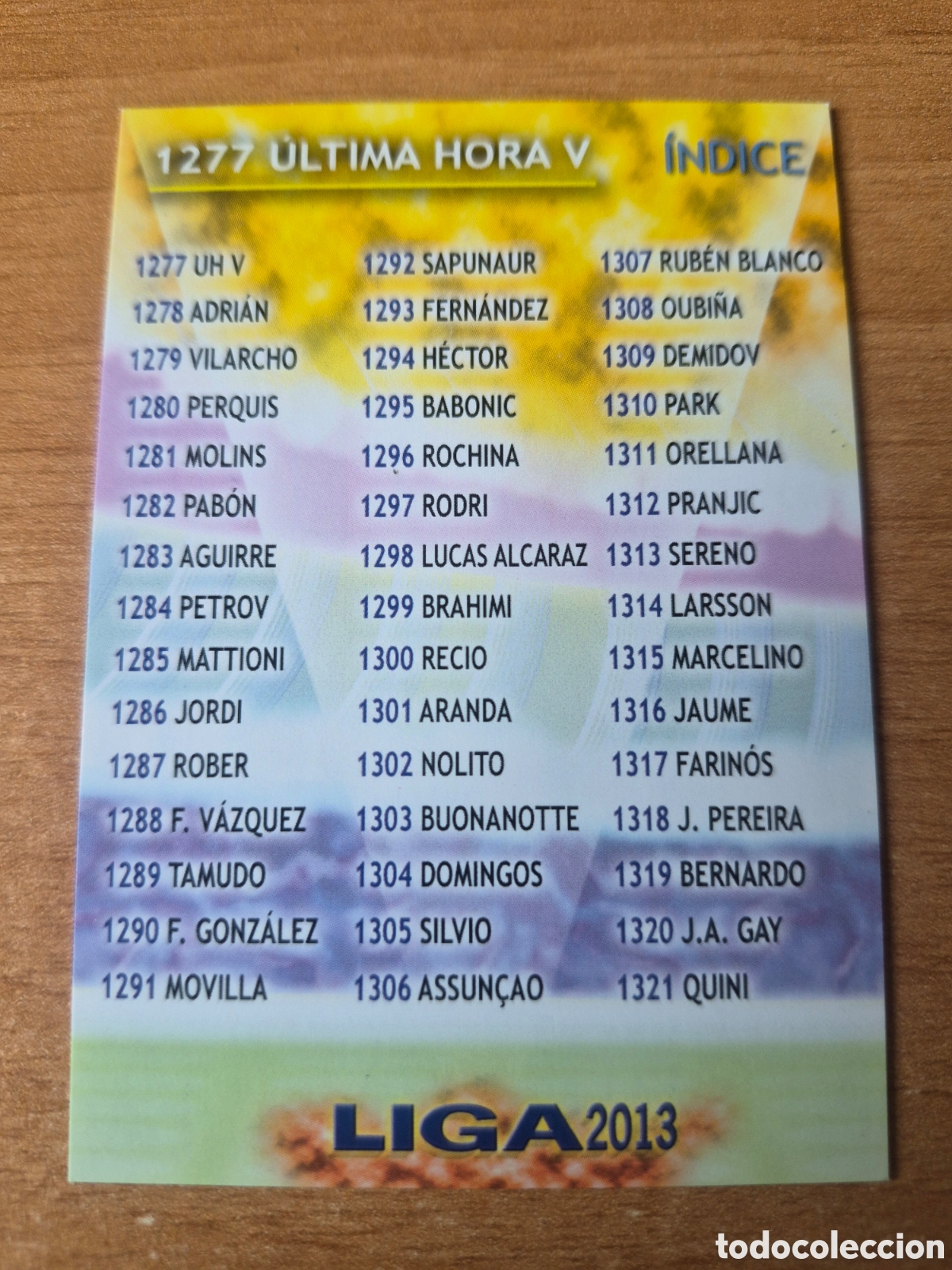 Cartes &agrave; collectionner de Football: 1277 INDICE ULTIMA HORA V MUNDICROMO 2012 2013