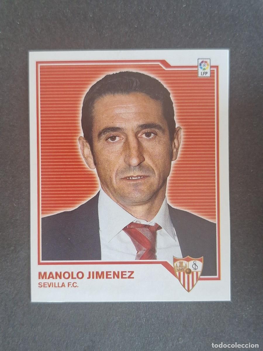 Cromos de f&uacute;tbol: L7 MANOLO JIMENEZ ENTRENADOR SEVILLA F. C. MERCADO INVIERNO LIGA ESTE 07 08 NUNCA PEGADO SIN PEGAR