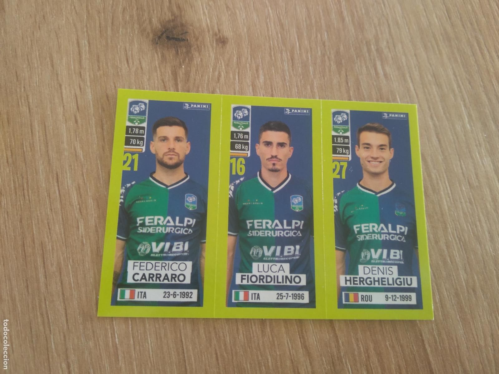 Cromos de f&uacute;tbol: 572 CARRARO FIORDILINO HERGHELIGIU CROMO FUTBOL PANINI LIGA ITALIA 23-24 CALCIATORI 2023-2024