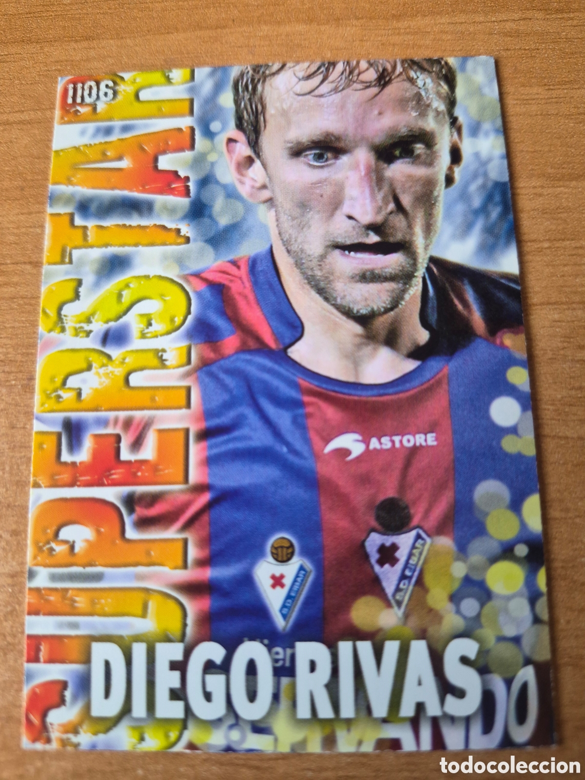 Fu&szlig;ball-Sticker: 1106 DIEGO RIVAS EIBAR SUPERSTAR MATE MUNDICROMO 2013 2014