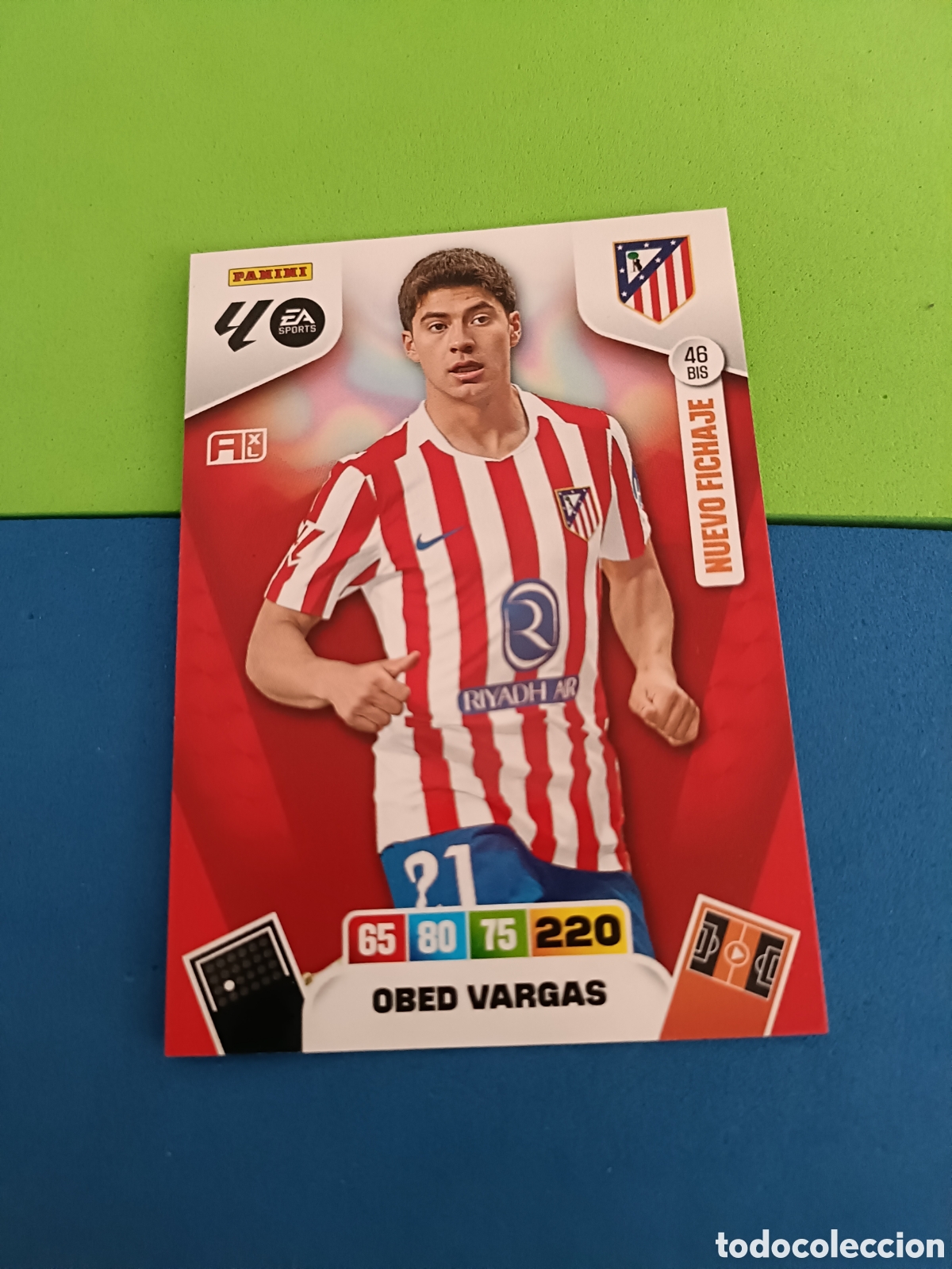 Cromos de f&uacute;tbol: ADRENALYN XL 2025 2026 25 26 Panini Liga - Nuevo fichaje 46 bis Obed vargas Atl&eacute;tico Madrid