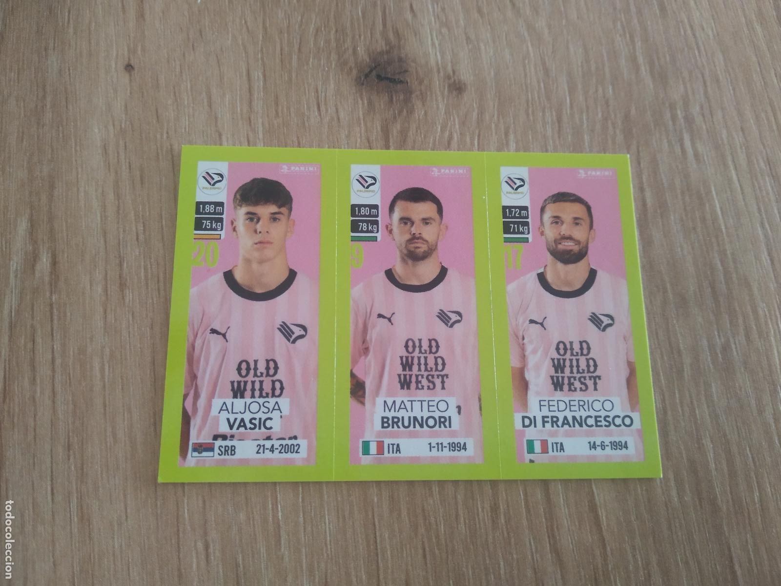 Cromos de f&uacute;tbol: 592 VASIC BRUNORI DI FRANCESCO PALERMO CROMO FUTBOL PANINI LIGA ITALIA 23-24 CALCIATORI 2023-2024