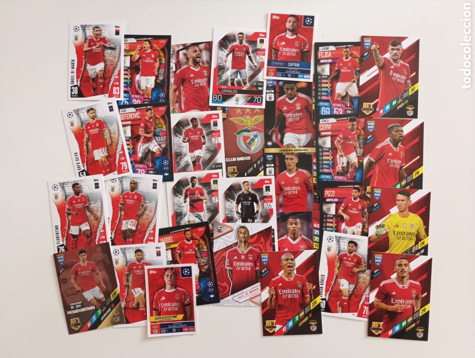 Cromos de f&uacute;tbol: Benfica Lote 30 Cromos -Cartas Todos diferentes