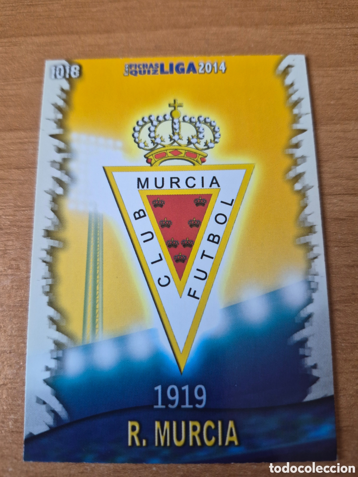 Cromos de f&uacute;tbol: 1018 ESCUDO MURCIA MATE MUNDICROMO 2013 2014