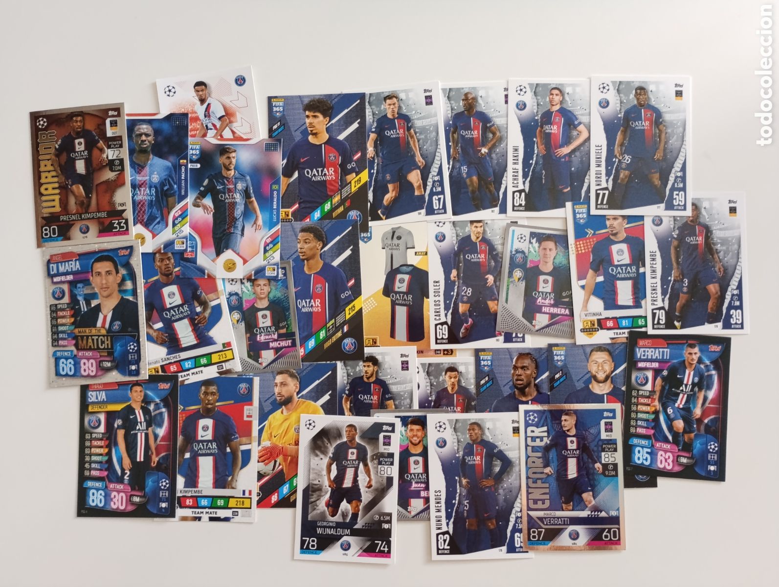 Football Stickers: Paris Saint- Germain Lote 30 Cromos -Cartas Todos diferentes
