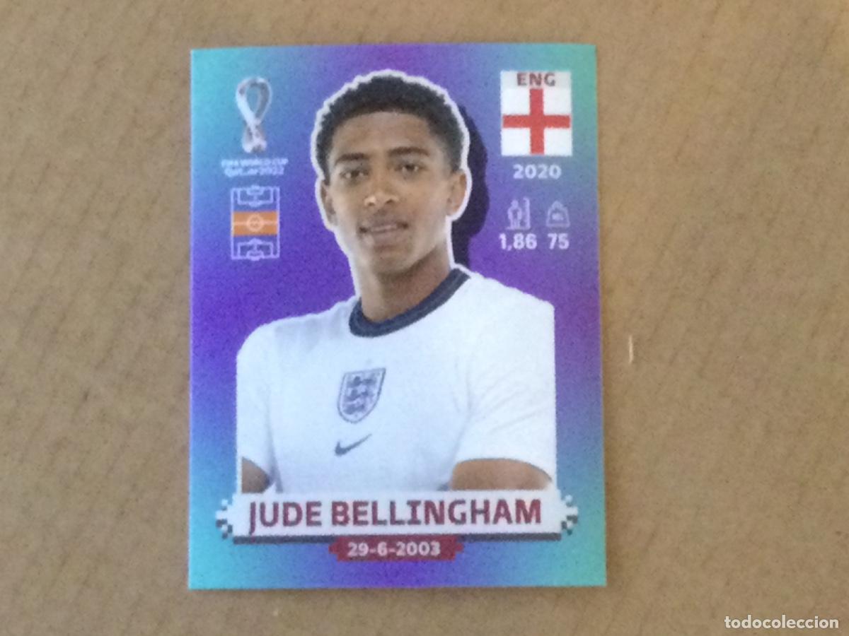 Cromos de f&uacute;tbol: Cromo panini mundial 2022, Jude Bellingham, Inglaterra rookie, nuevo sin pegar