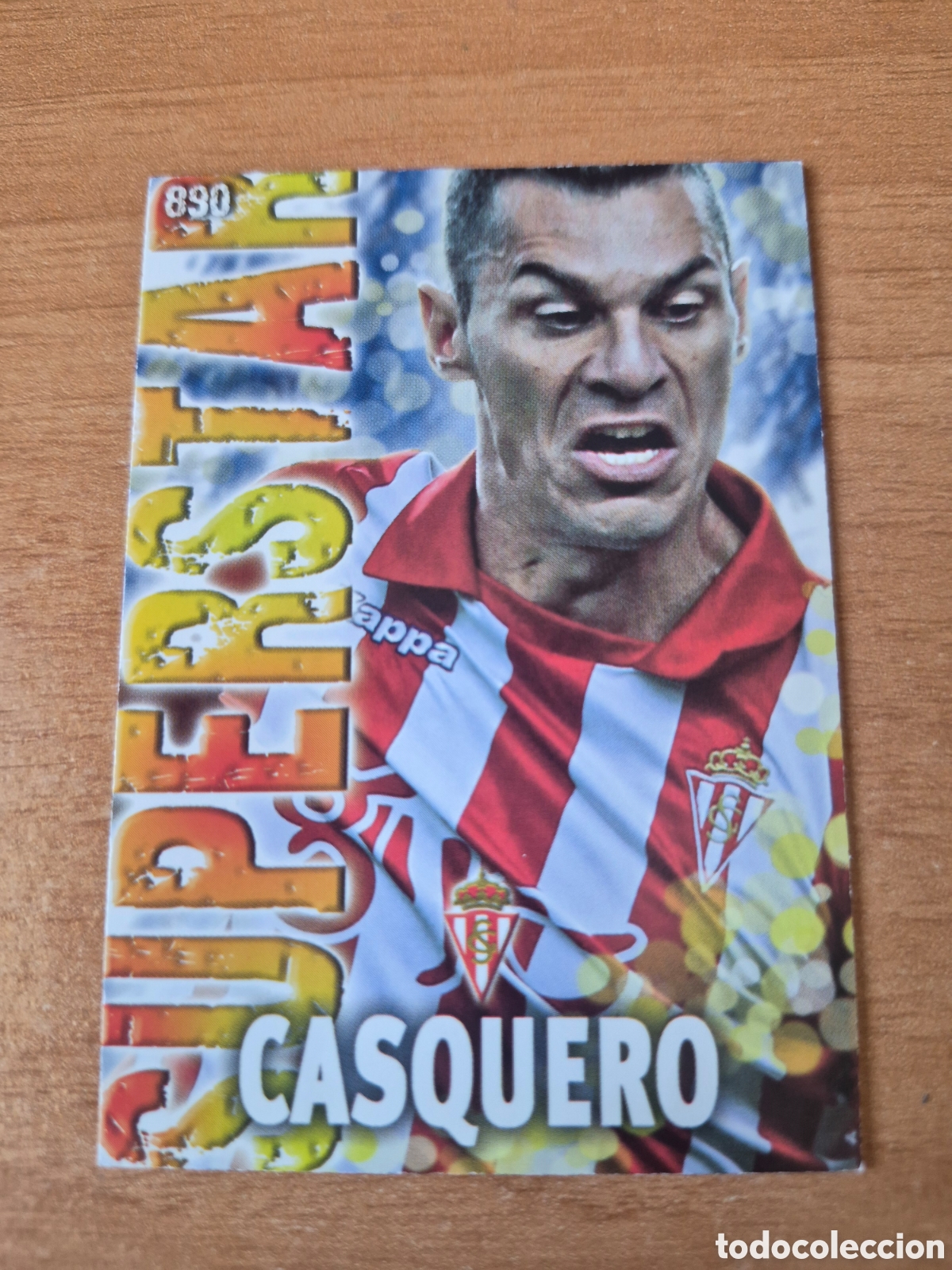 Football Stickers: 890 CASQUERO SPORTING GIJON SUPERSTAR MATE MUNDICROMO 2013 2014